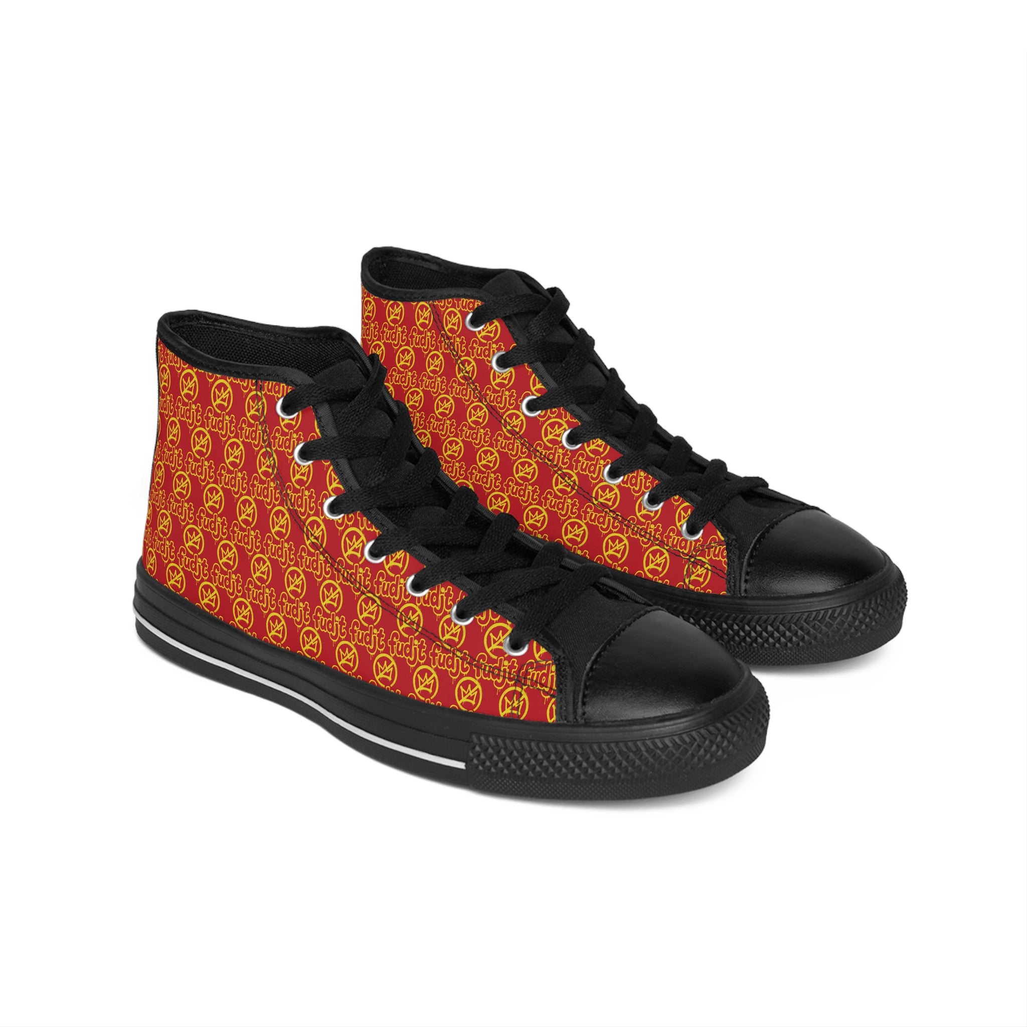 Dark Red Golden fudjt No Kings Street Style Sneakers | Men & Boys 1 High Top