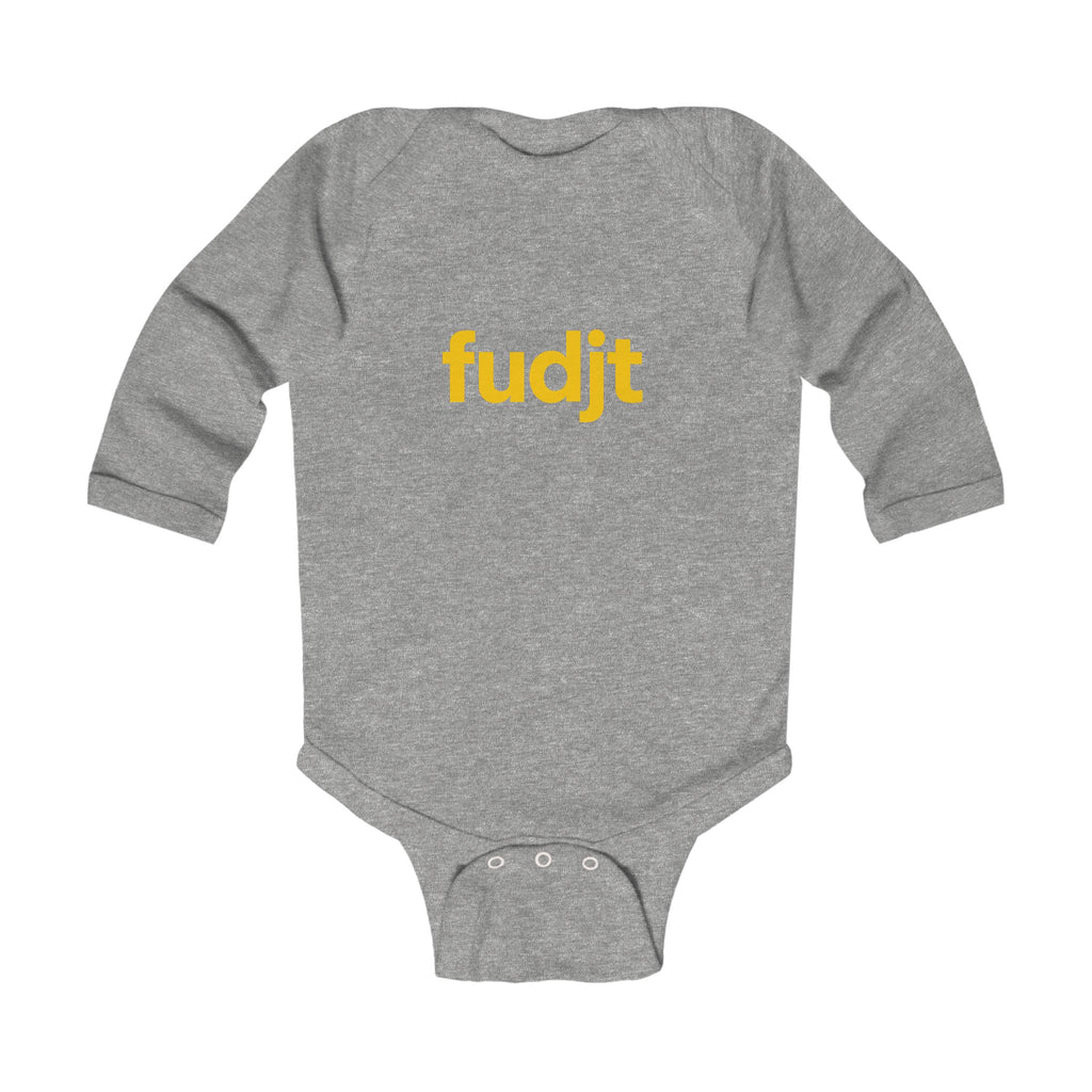fudjt Baby - Long Sleeve Bodysuit with Gold logo - Cute Onesie | 7 Colors