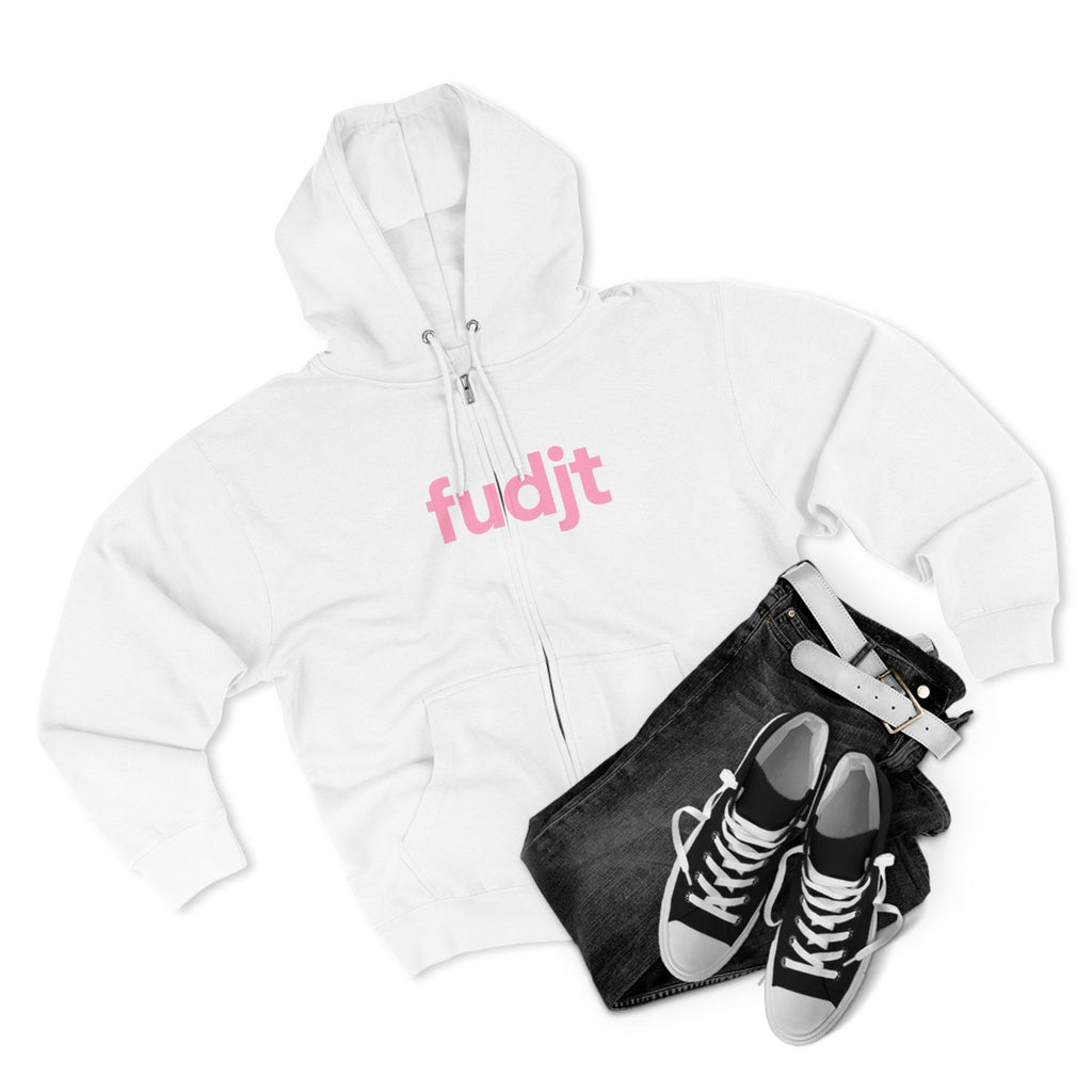 Zip Hoodie with Pink fudjt Design | Cozy Everyday Comfort | 8 Colors
