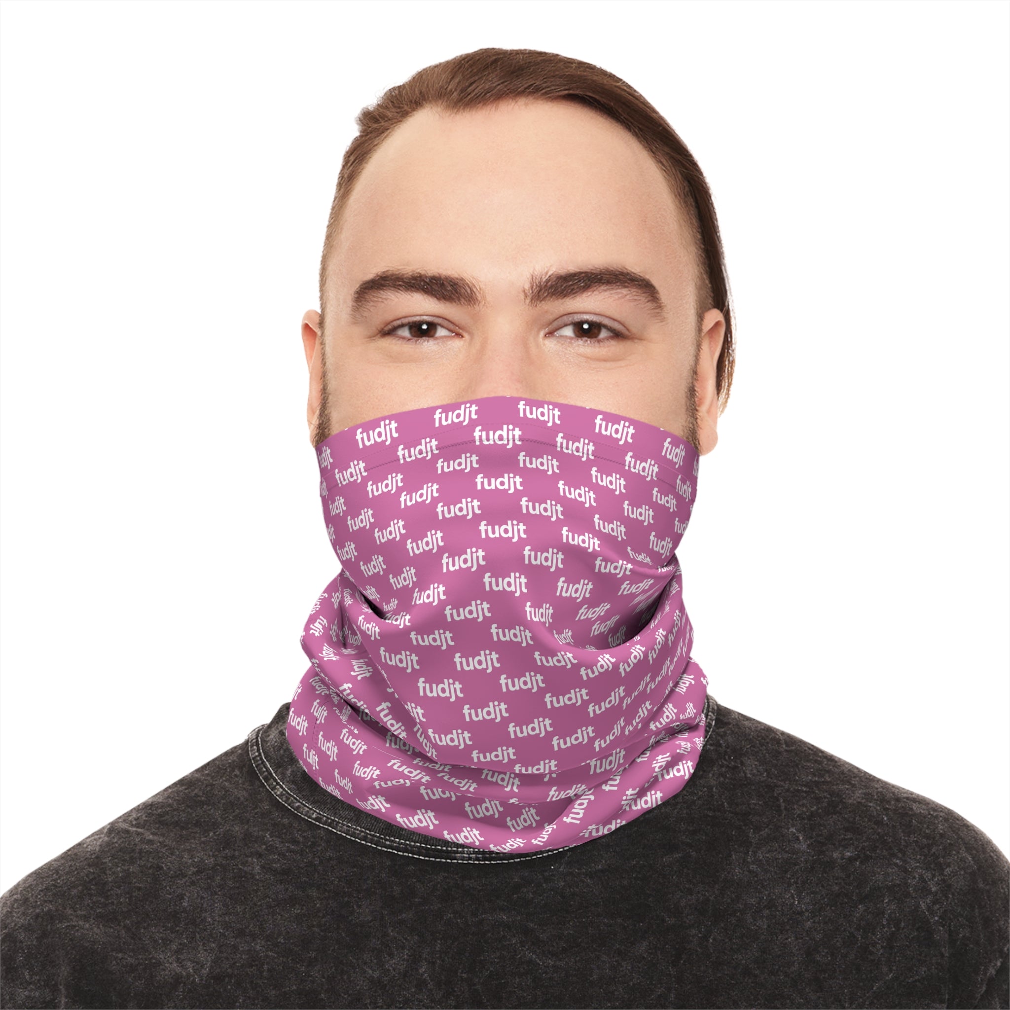 Pink & White fudjt Lightweight Neck Gaiter