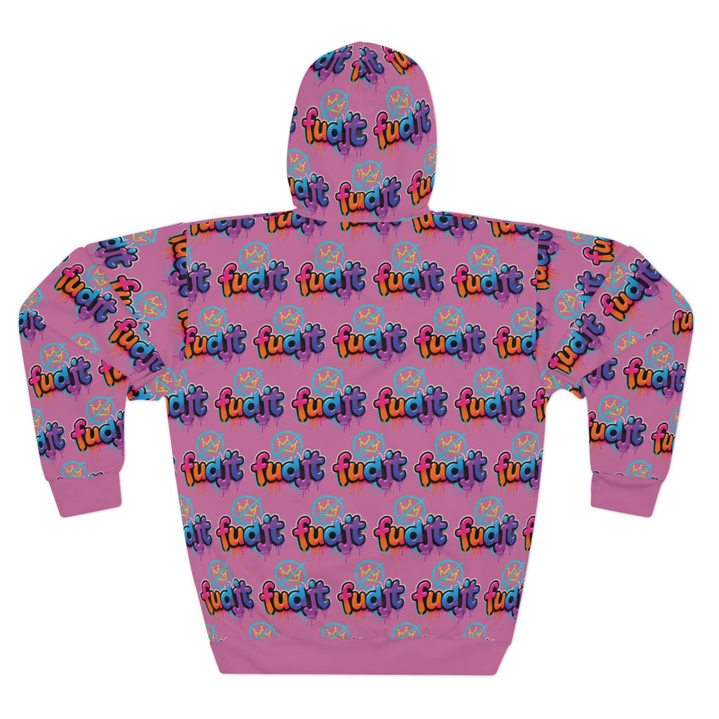 fudjt No Kings Clown Town Hoodie | All Over Light Pink 5
