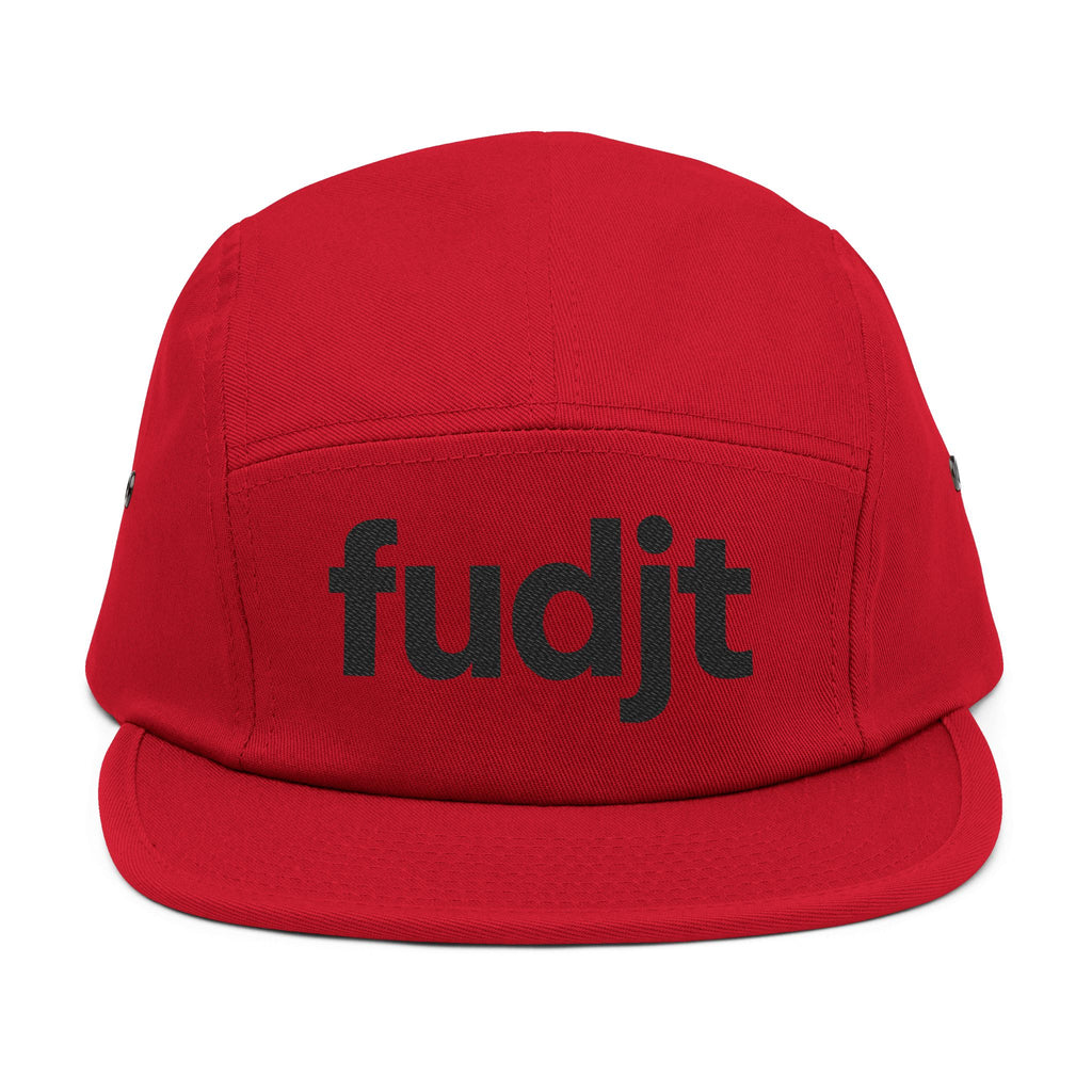 Embroidered 5 Panel Cap - Black fudjt Logo - 6 Colors