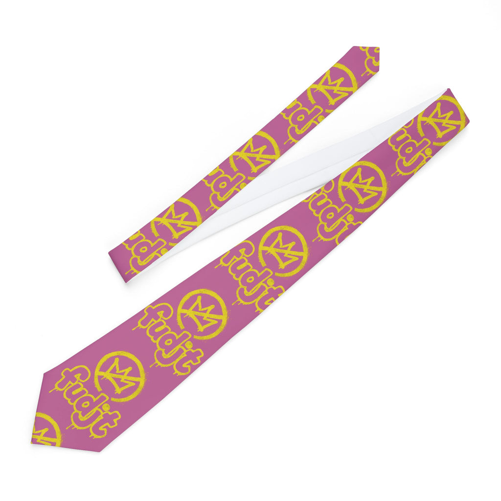 Pink BOLD Golden fudjt No Kings Necktie