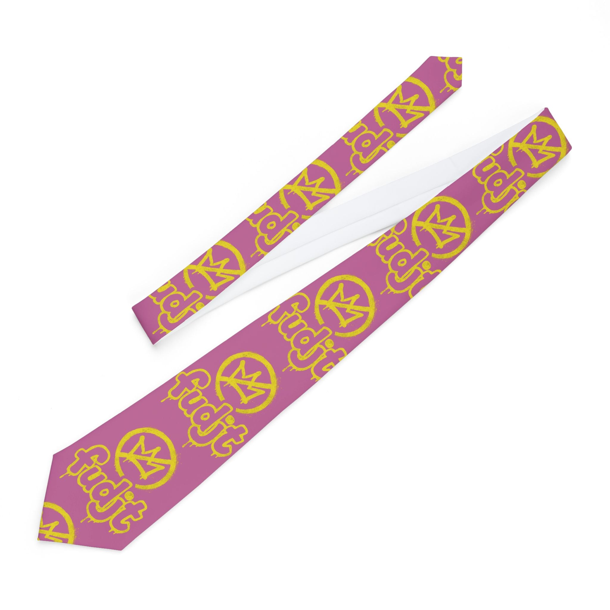 Pink BOLD Golden fudjt No Kings Necktie