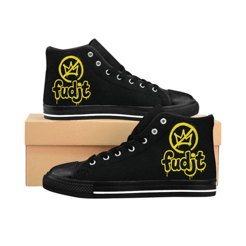 Black Golden fudjt No Kings Street Style Sneakers | Men & Boys 3.75 High Top - view 2