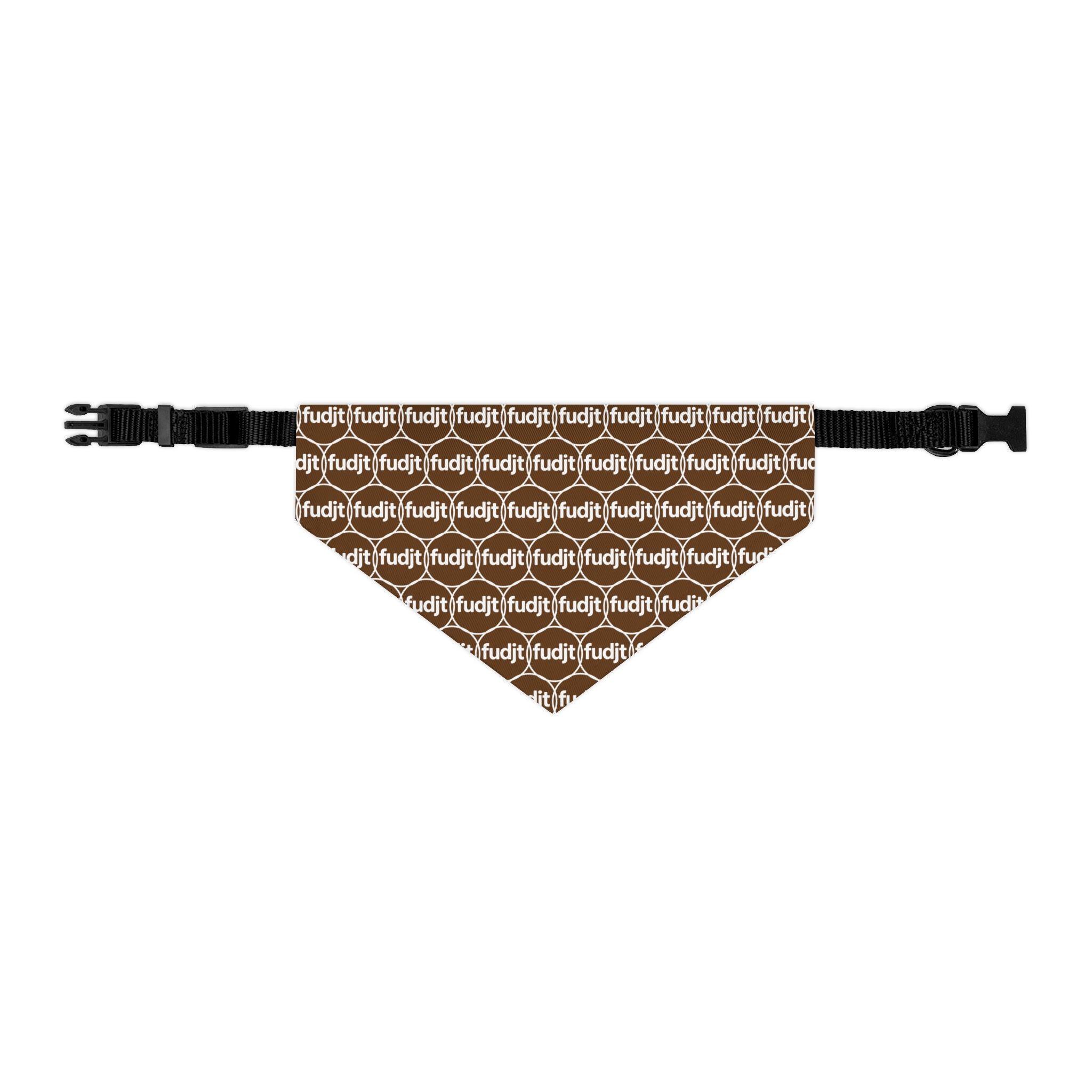 Brown fudjt Unbroken Chain 1.25  Bandana Collar for Dogs, Cats & More | 4 Sizes