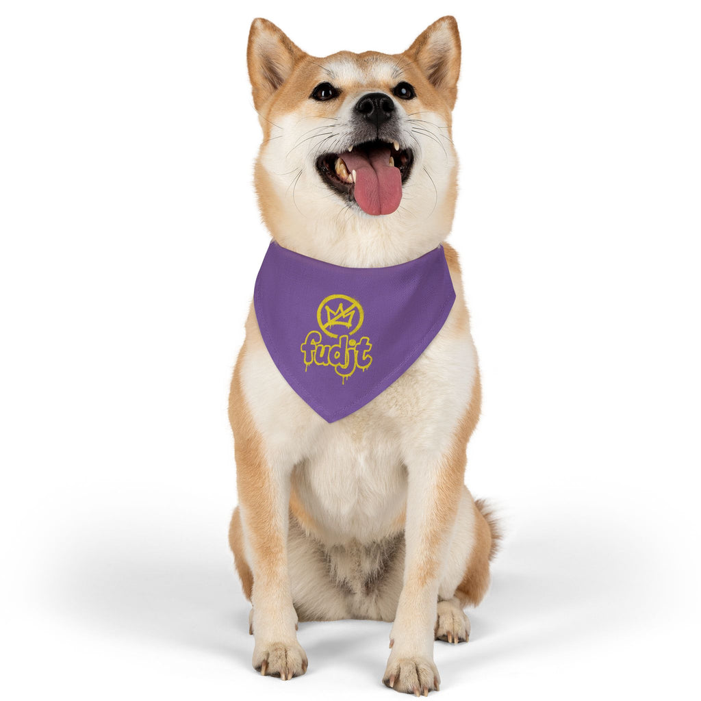 Light Purple Golden fudjt No Kings Bandana Collar for Dogs, Cats & More | 4 Sizes