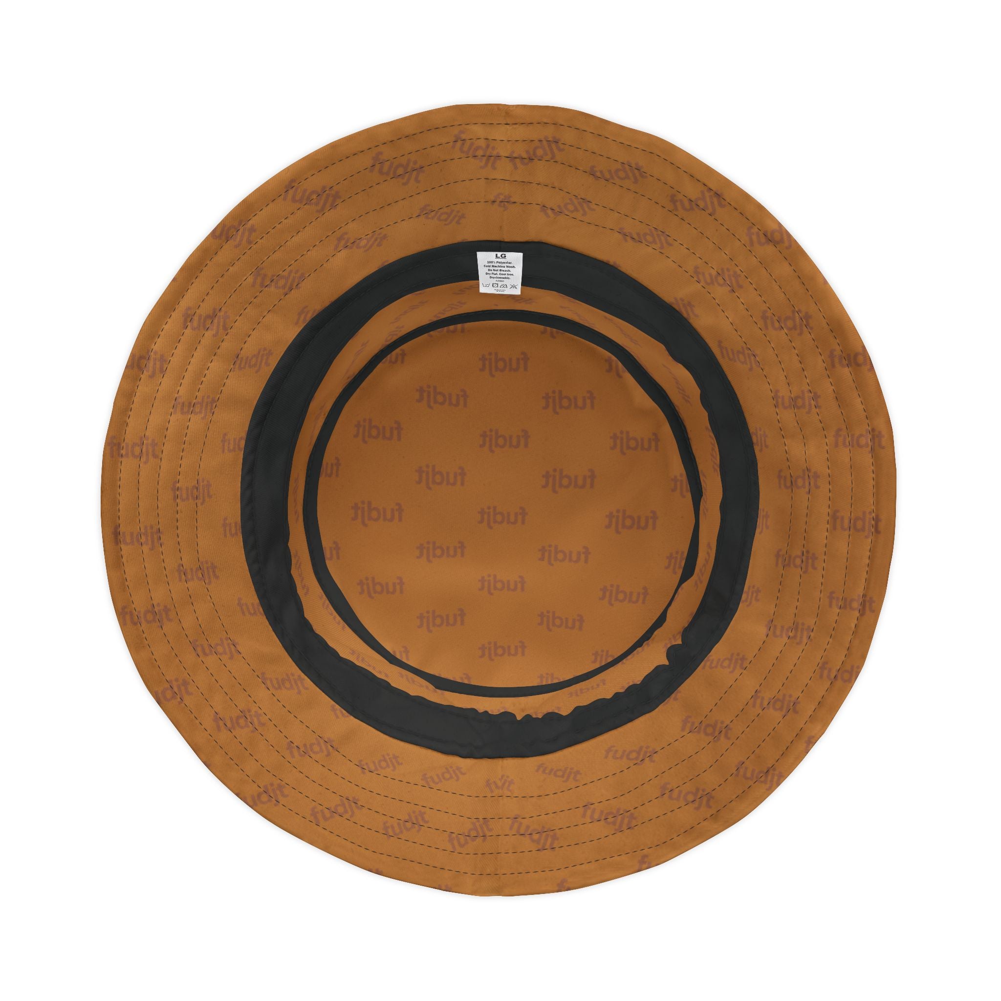 Trendy Brown fudjt All Over on Brown Bucket Hat