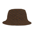 Trendy Black fudjt All Over Dark Brown Bucket Hat