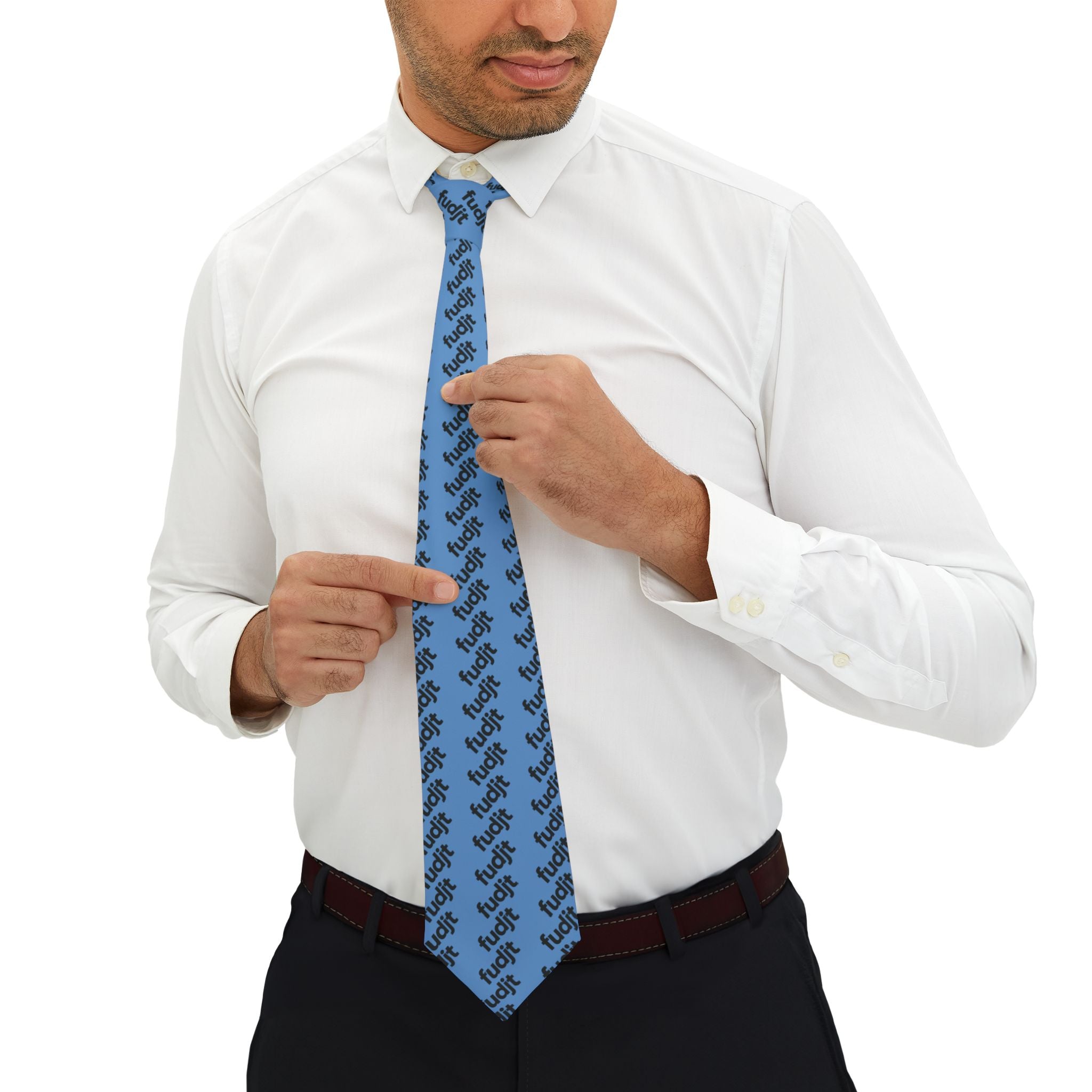 Light Blue Black fudjt 45-50 Fine Necktie