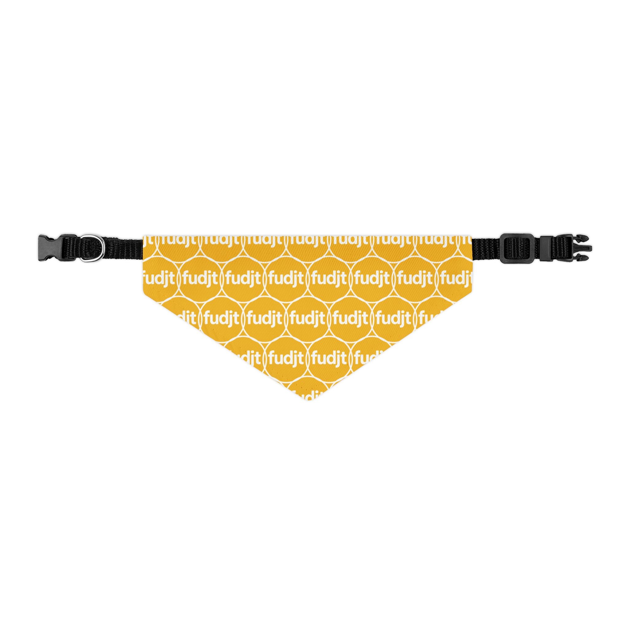 Yellow fudjt Unbroken Chain 1.25  Bandana Collar for Dogs, Cats & More | 4 Sizes