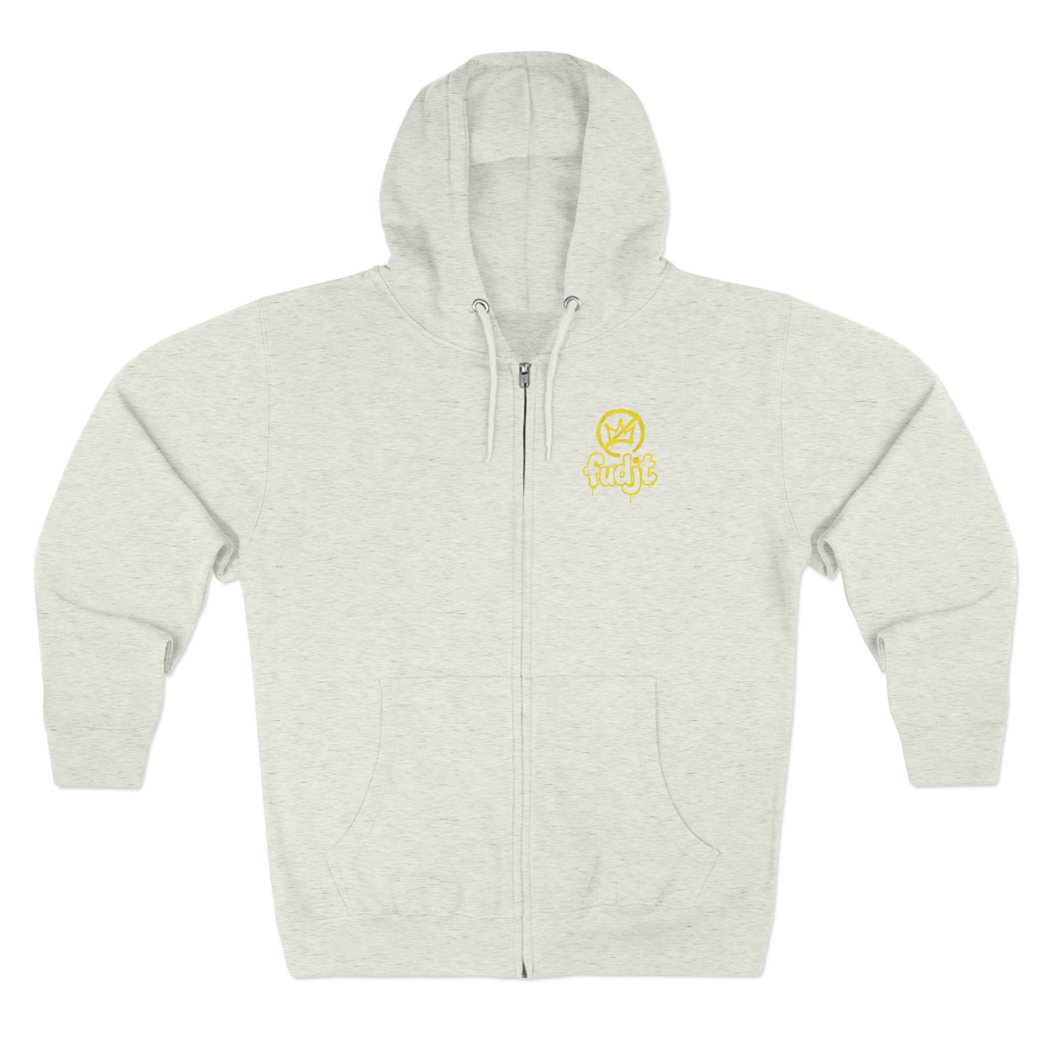 Zip Hoodie with Golden fudjt No Kings | Front & Back Graphic | 9 Colors