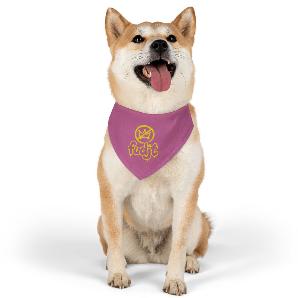 Light Pink Golden fudjt No Kings Bandana Collar for Dogs, Cats & More | 4 Sizes