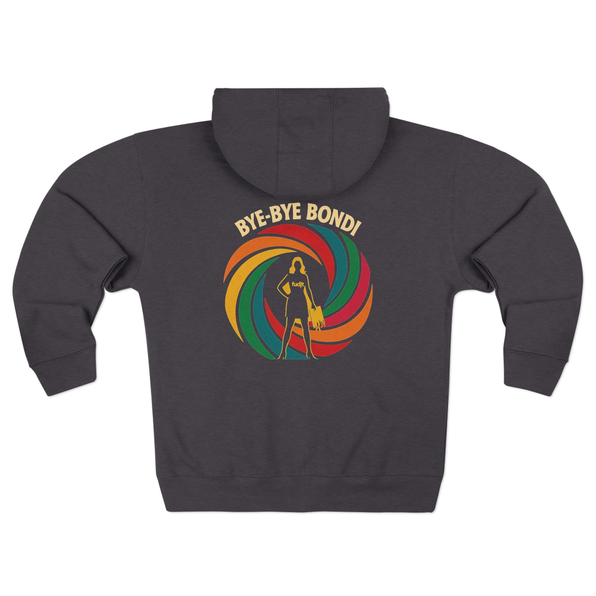 Bye-Bye Bondi Spiral Baddie fudjt Zip Hoodie | Front & Back Graphic | 5 Colors