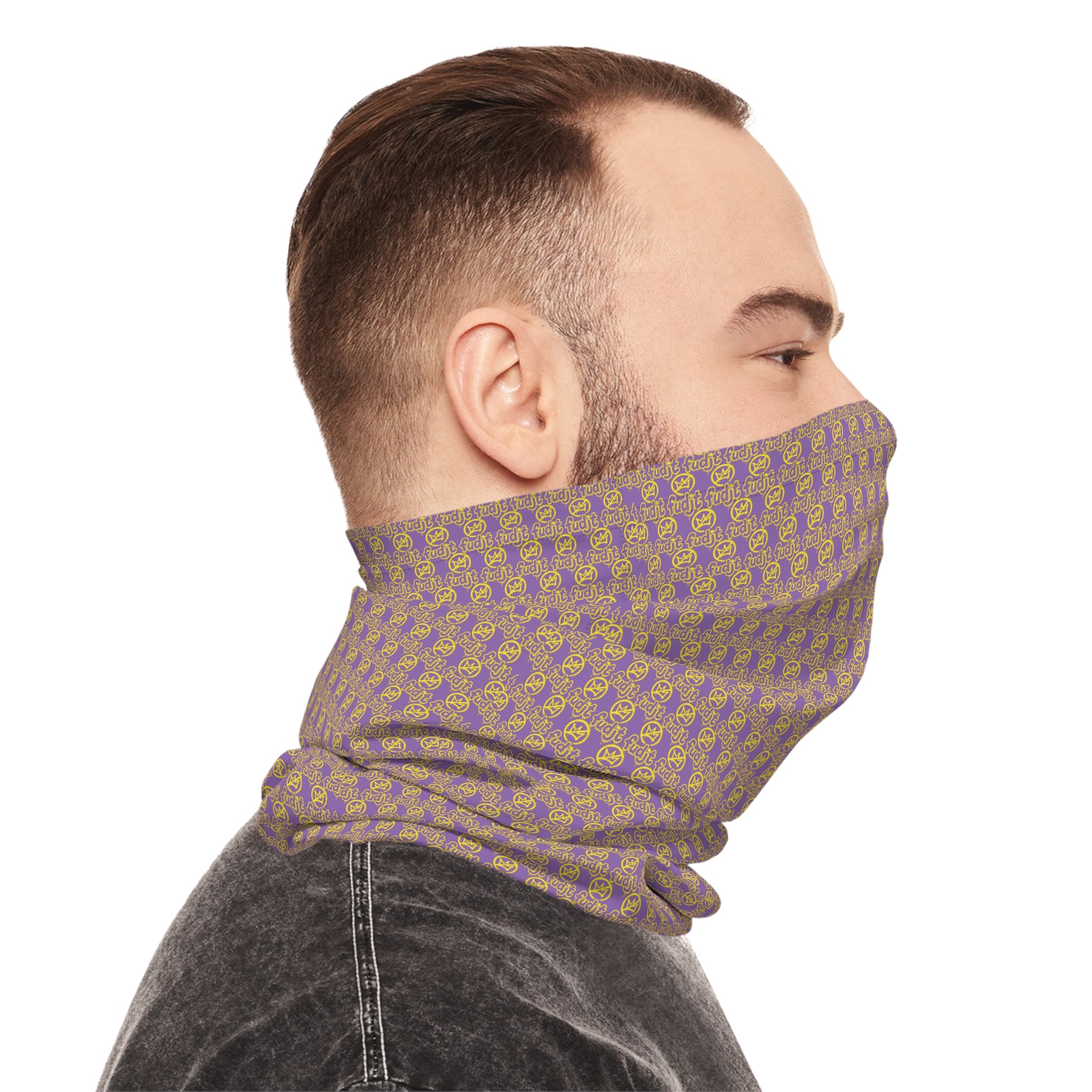 Light Purple Golden fudjt No Kings .5 Neck Gaiter