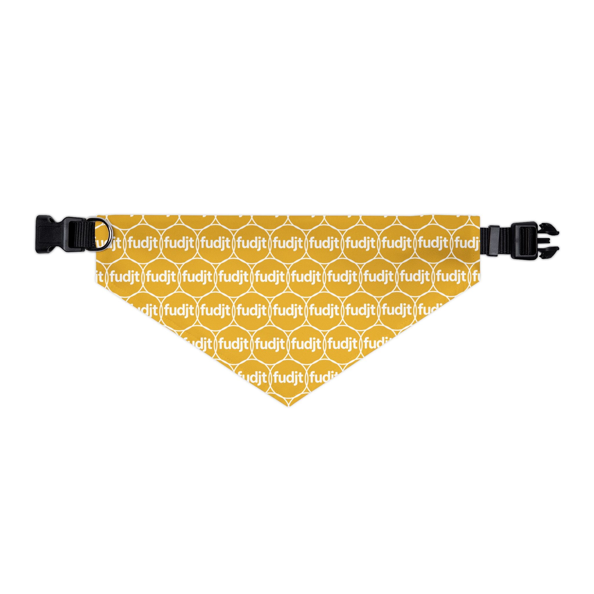 Yellow fudjt Unbroken Chain 1.25  Bandana Collar for Dogs, Cats & More | 4 Sizes