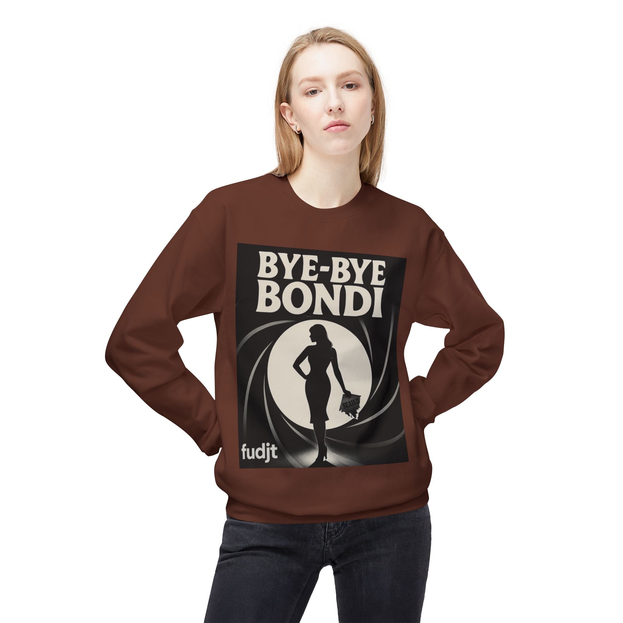 BYE-BYE BONDI | Black Smoke Screen Retro Fudjt Crewneck Sweatshirt | 14 Colors