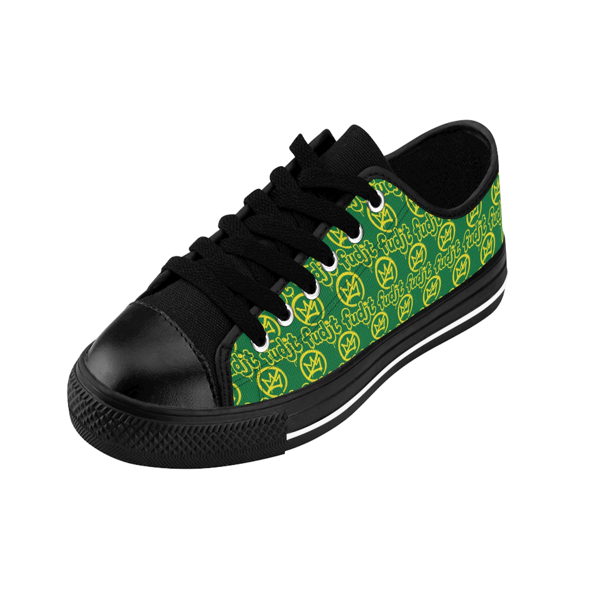 Dark Green Golden fudjt No Kings Street Style Sneakers | Women & Girls All Over 1 Low Top