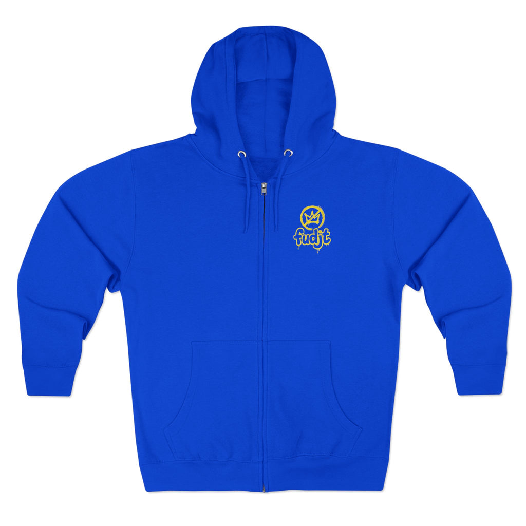 Zip Hoodie with Golden fudjt No Kings | Front & Back Graphic | 9 Colors