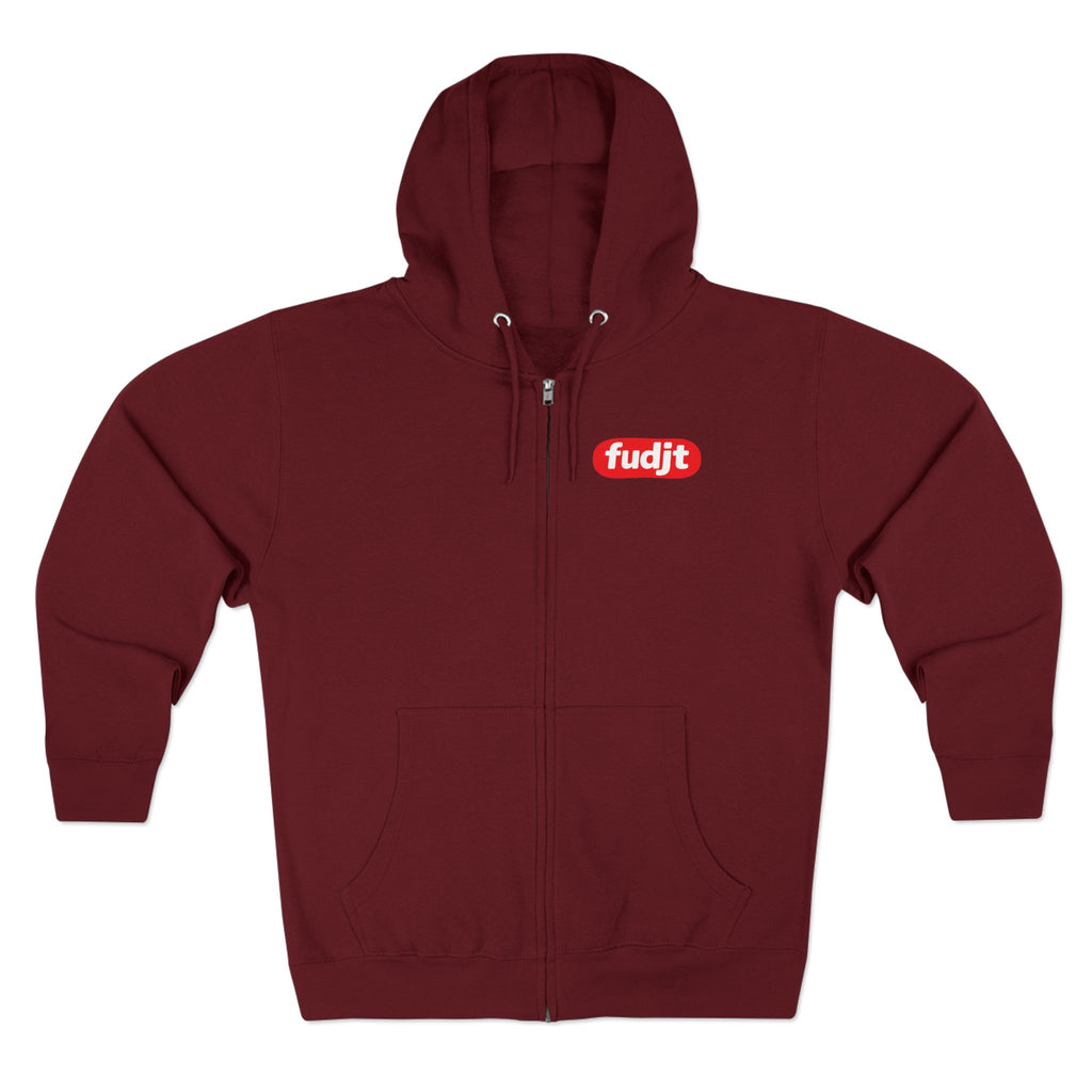 fudjt Anti-Supremacy Red Badge Zip Hoodie | Front & Back Graphic | 8 Colors