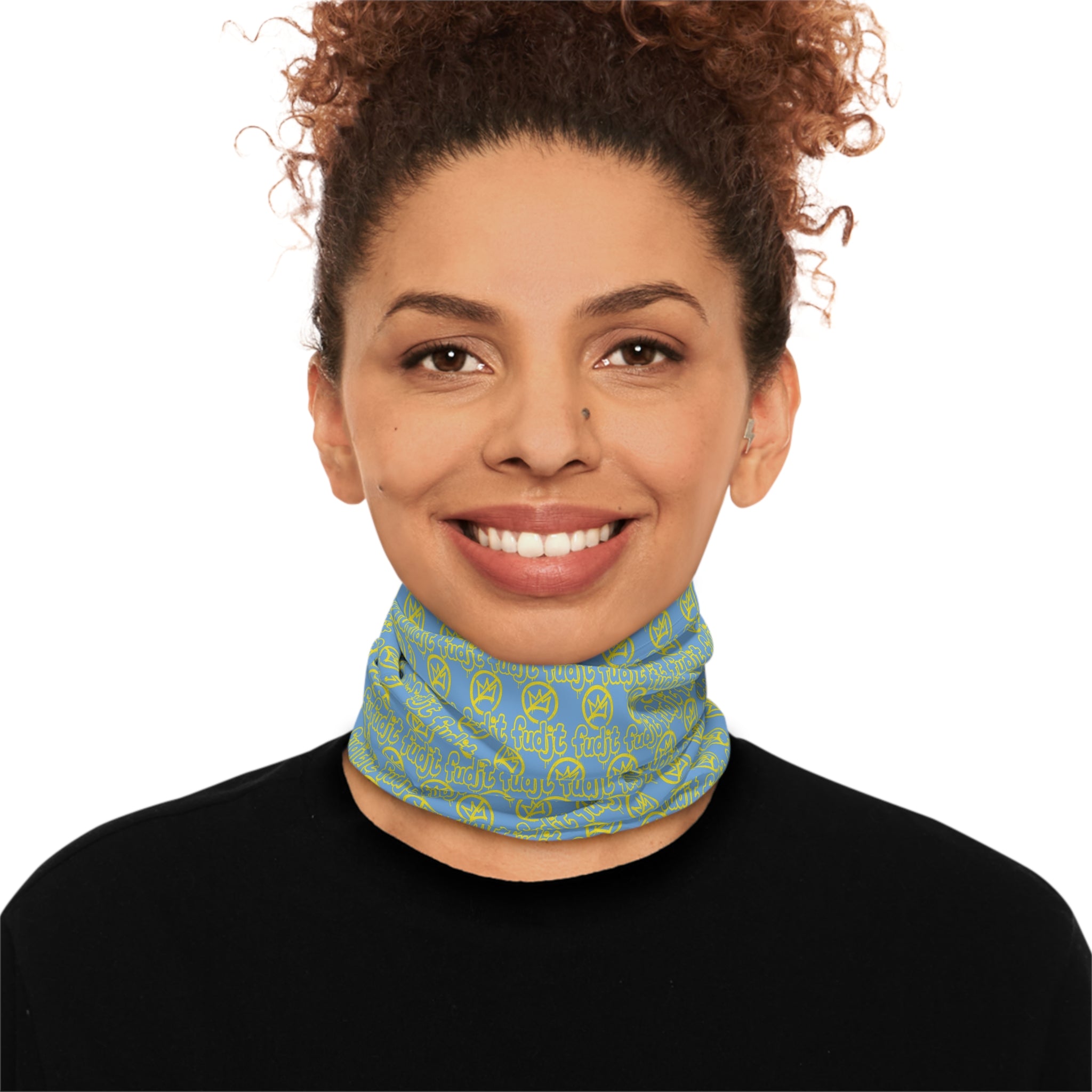 Light Blue Golden fudjt No Kings 1.25 Neck Gaiter