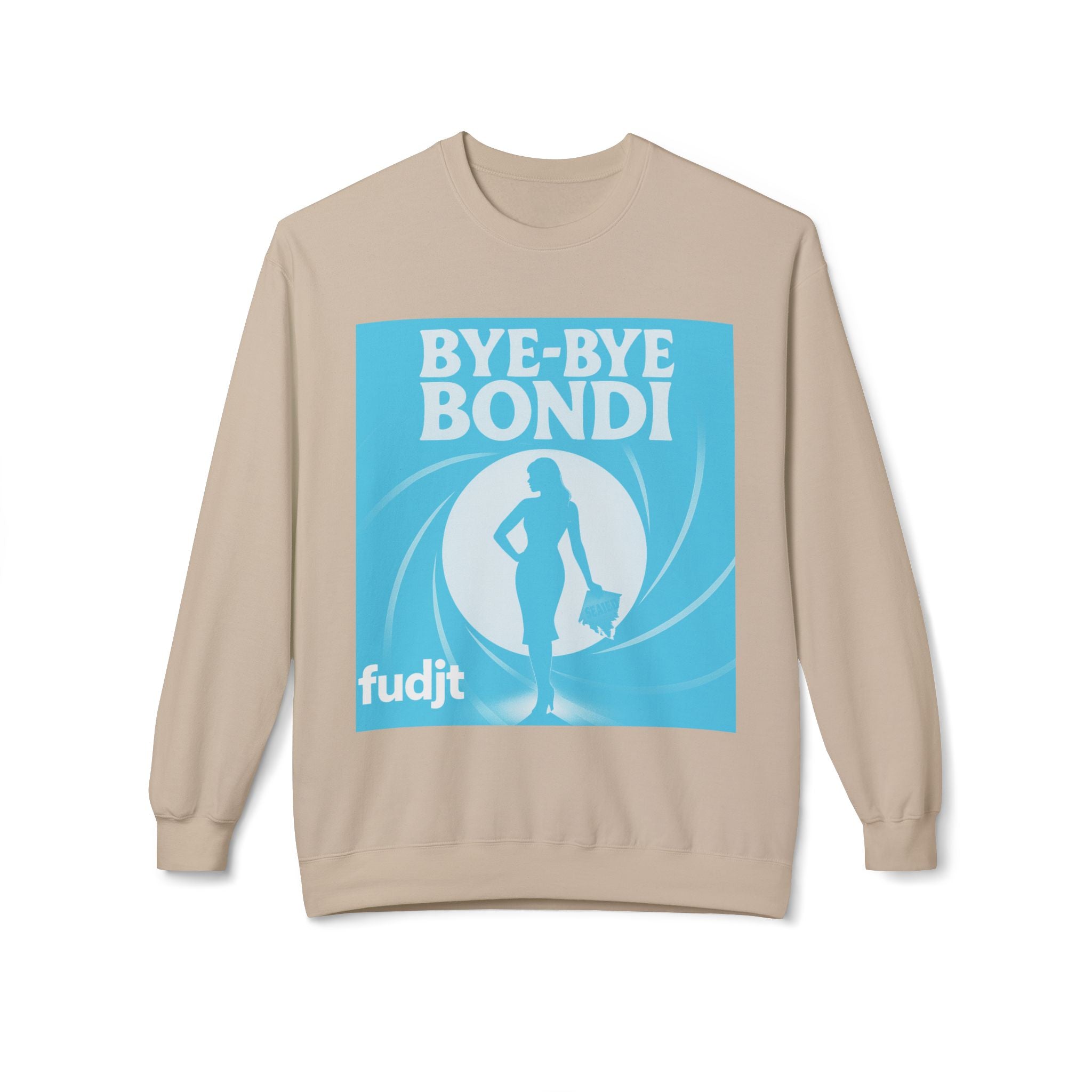 BYE-BYE BONDI | Blue Smoke Screen Retro fudjt Crewneck Sweatshirt | 14 Colors
