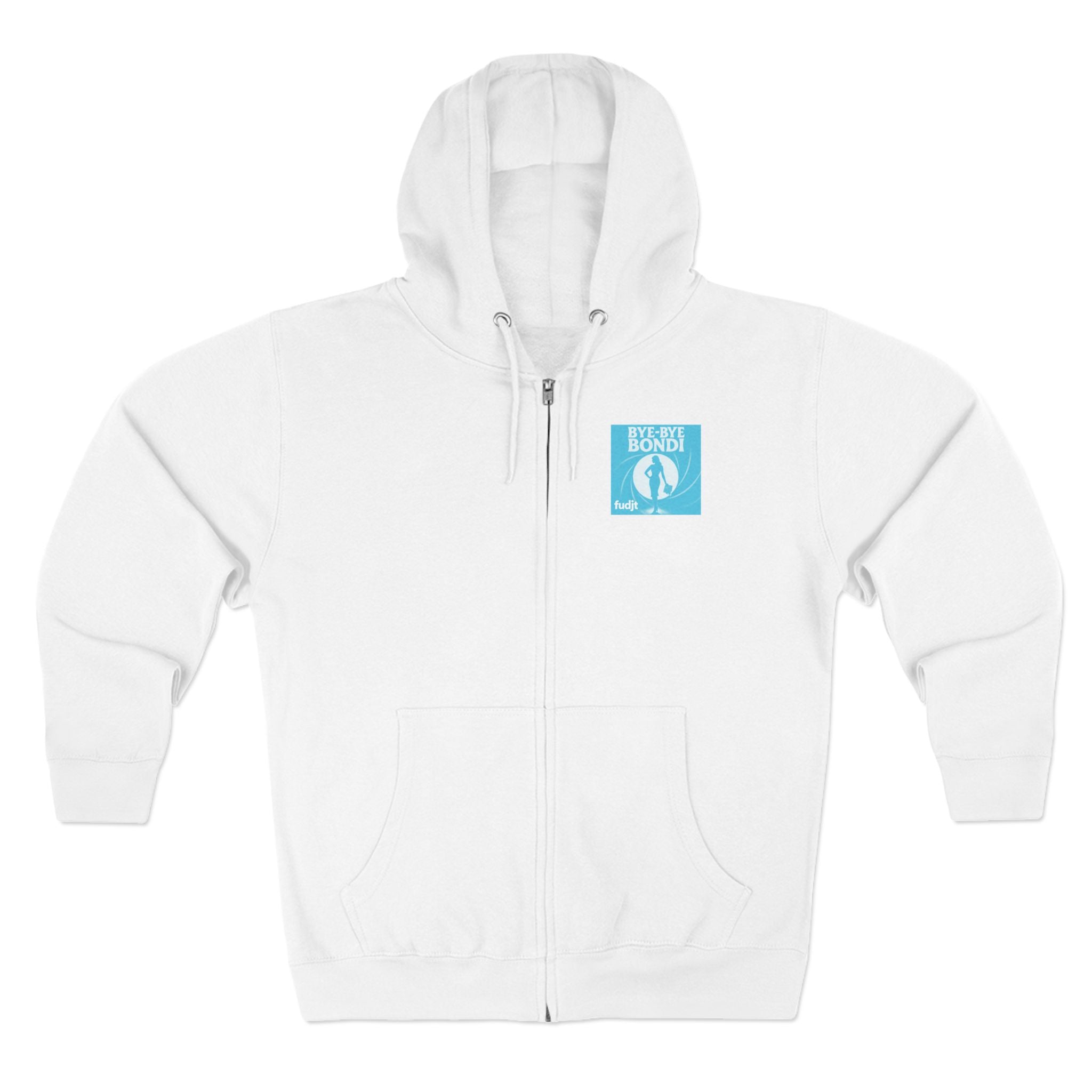 Bye-Bye Bondi | Blue Smoke Screen Retro fudjt Zip Hoodie | Front & Back Graphic | 8 Colors