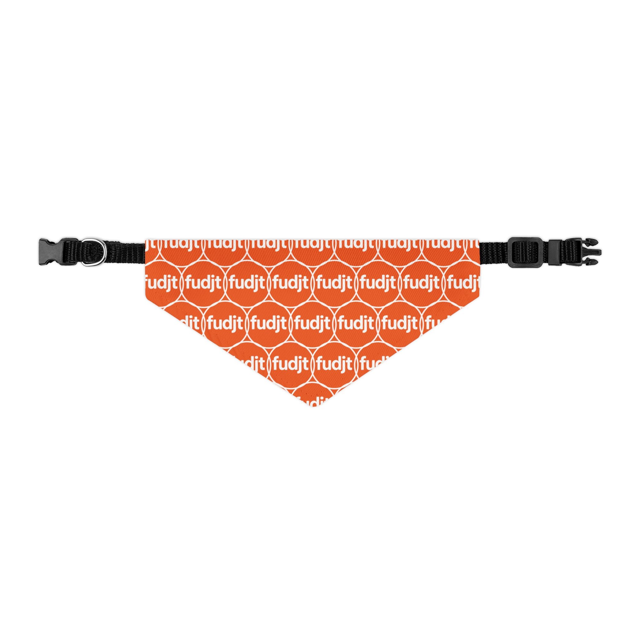 Orange fudjt Unbroken Chain 1.25  Bandana Collar for Dogs, Cats & More | 4 Sizes