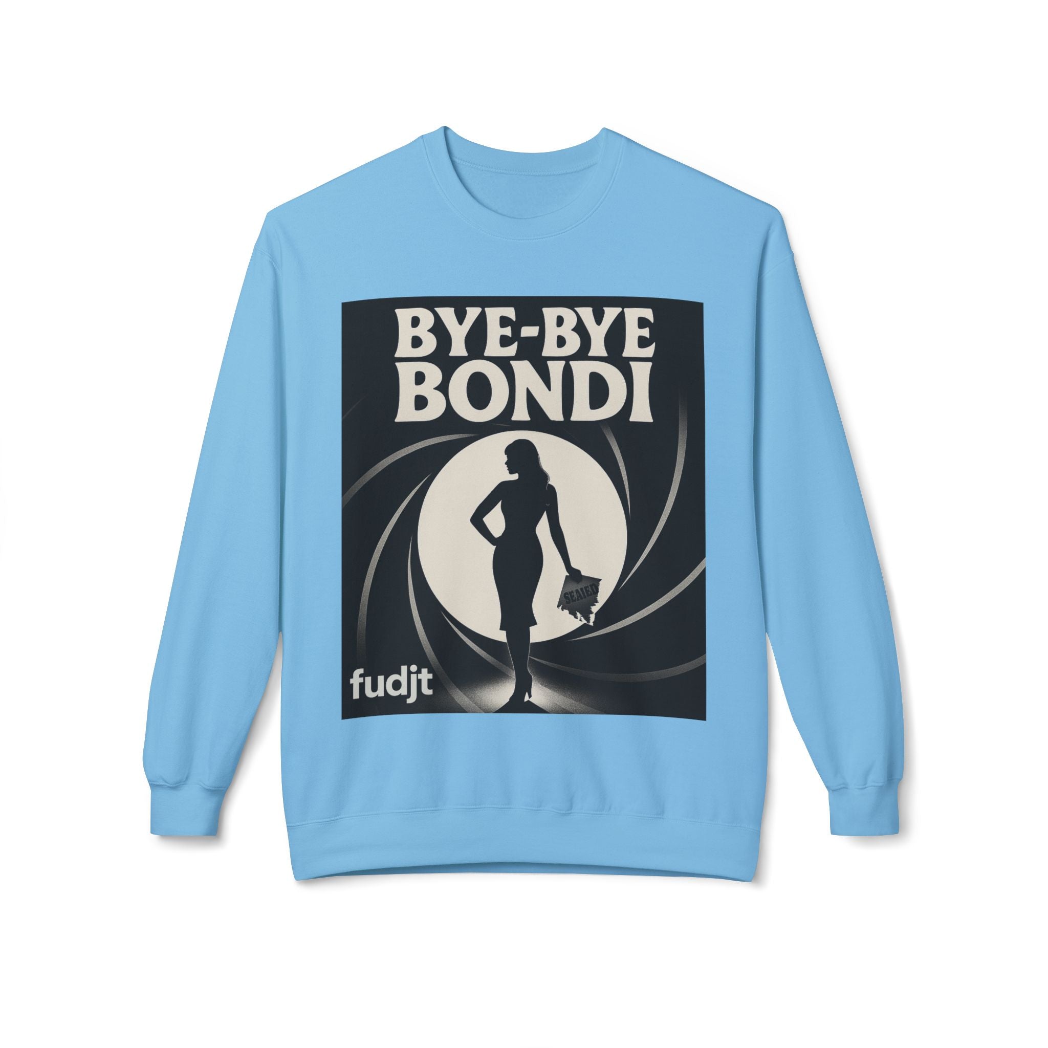 BYE-BYE BONDI | Black Smoke Screen Retro Fudjt Crewneck Sweatshirt | 14 Colors