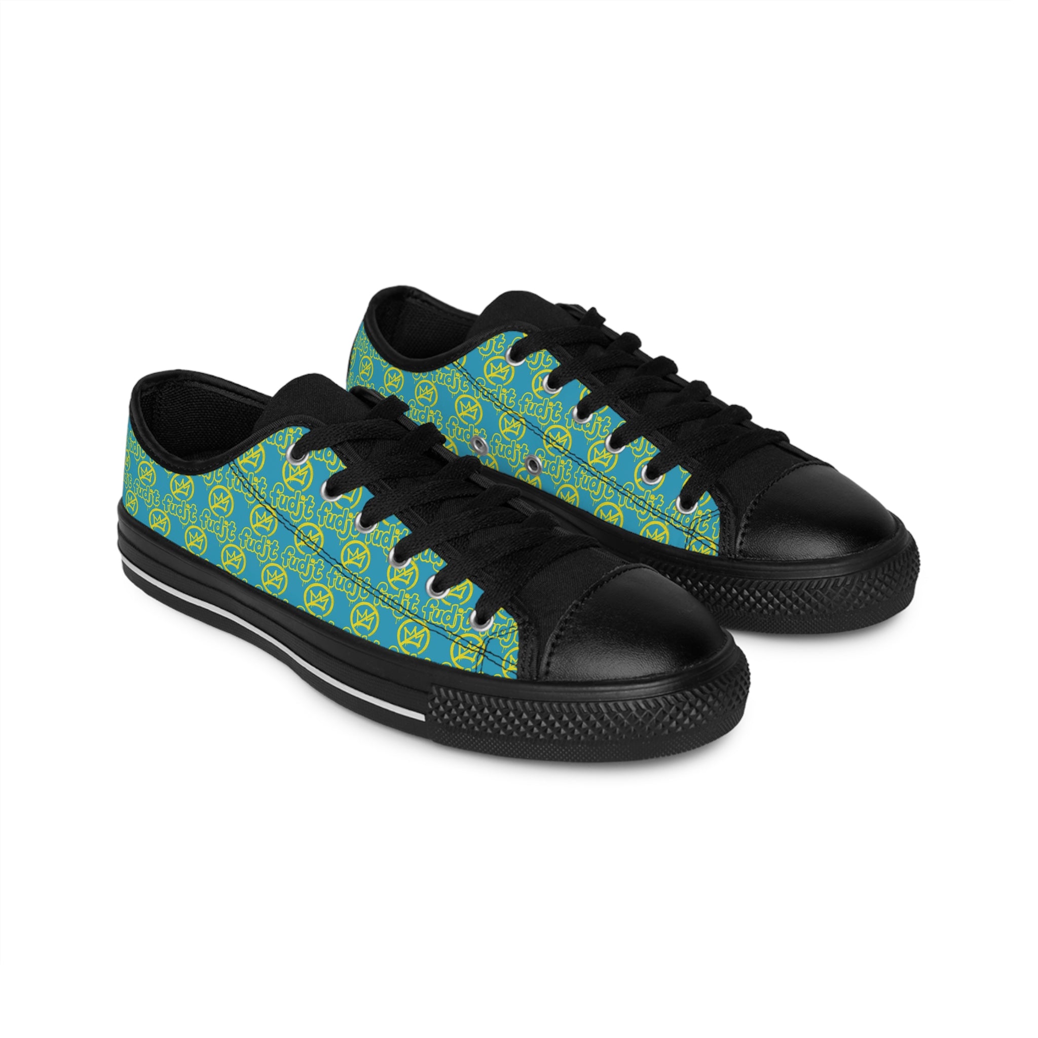 Turquoise Golden fudjt No Kings Street Style Sneakers | Women & Girls All Over 1 Low Top