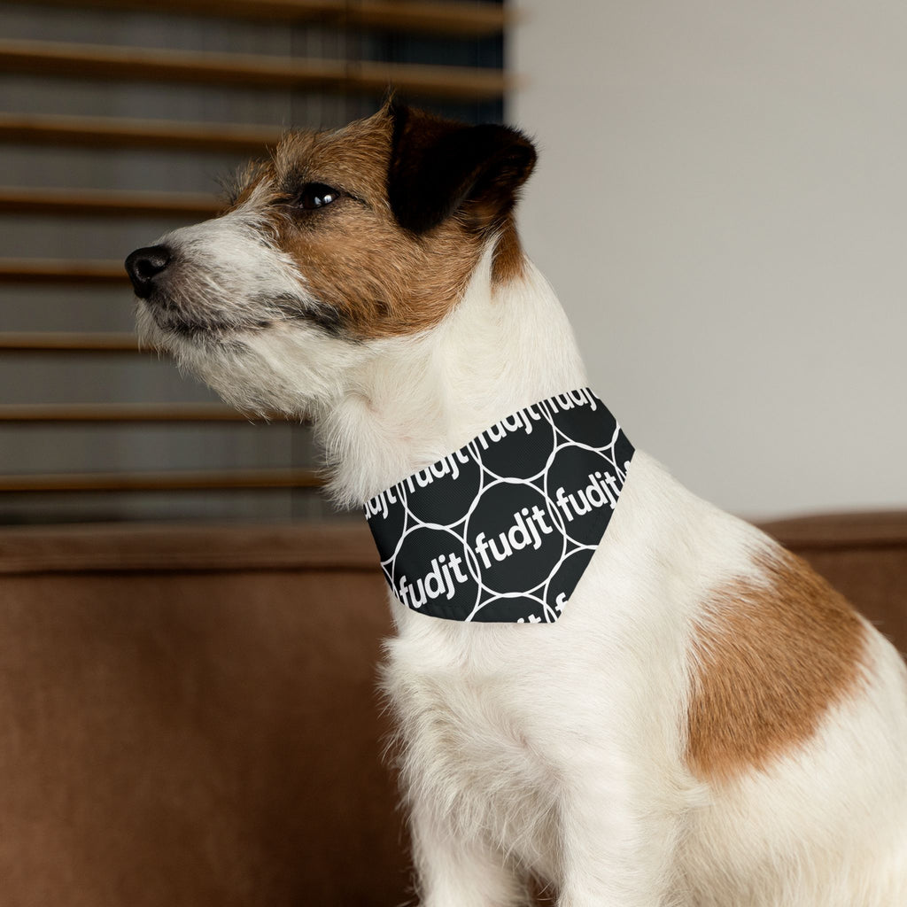 Black fudjt Unbroken Chain 2.5  Bandana Collar for Dogs, Cats & More | 4 Sizes