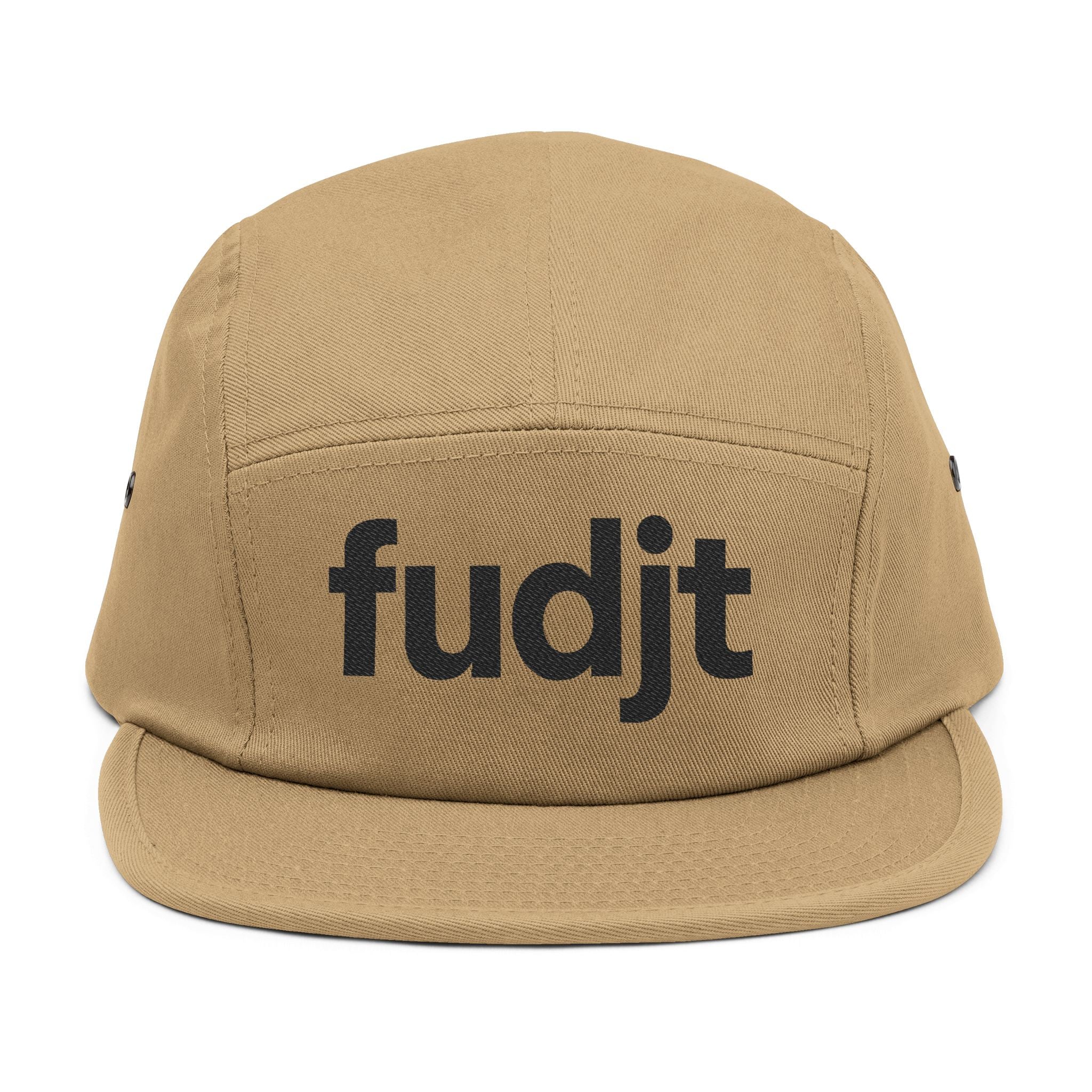 Embroidered 5 Panel Cap - Black fudjt Logo - 6 Colors