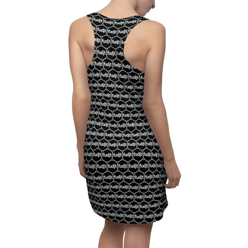 Black & White fudjt Unbroken Chain 2.5 Chic Racerback Dress - FUDJT design - XS