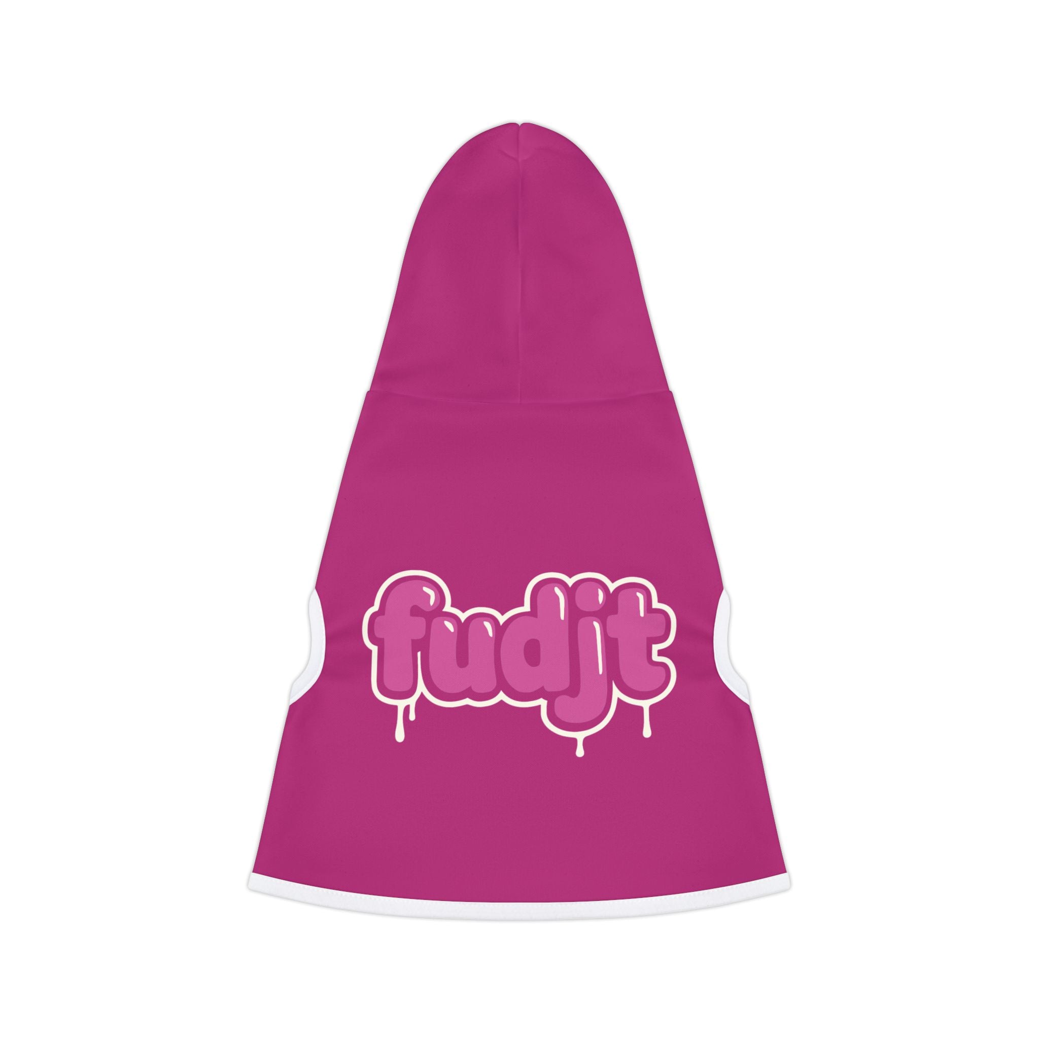 Pink fudjt Pet Hoodie with Pink Drip Design
