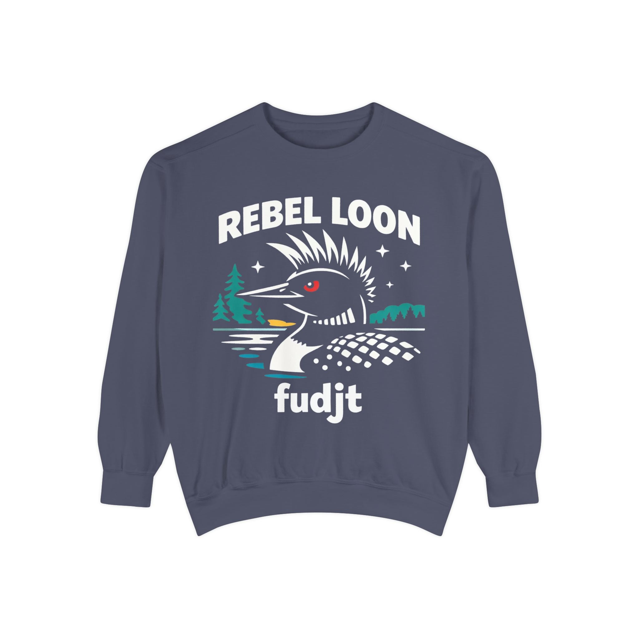 Rebel Loon fudjt Retro Wildlife Crewneck, Bold Pink Drip Backside | 14 Colors