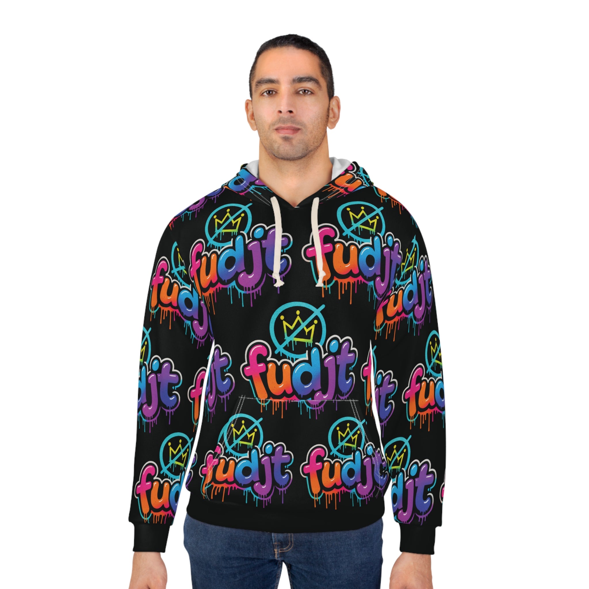 fudjt No Kings Clown Town Hoodie | All Over Black v2-10