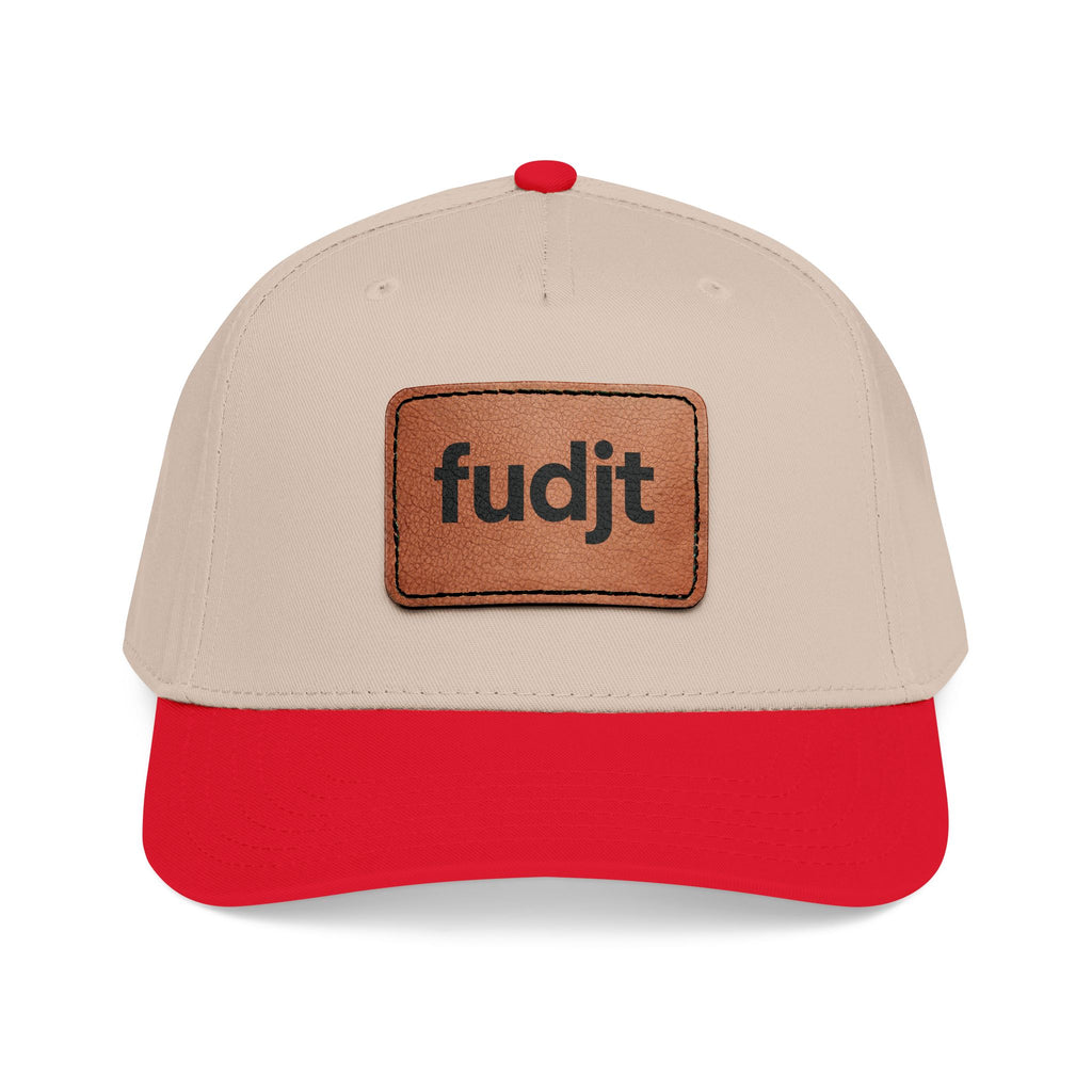 fudjt Leather Patch Baseball Cap — Mid Profile Trucker Hat | 30 Two-Tone Colors