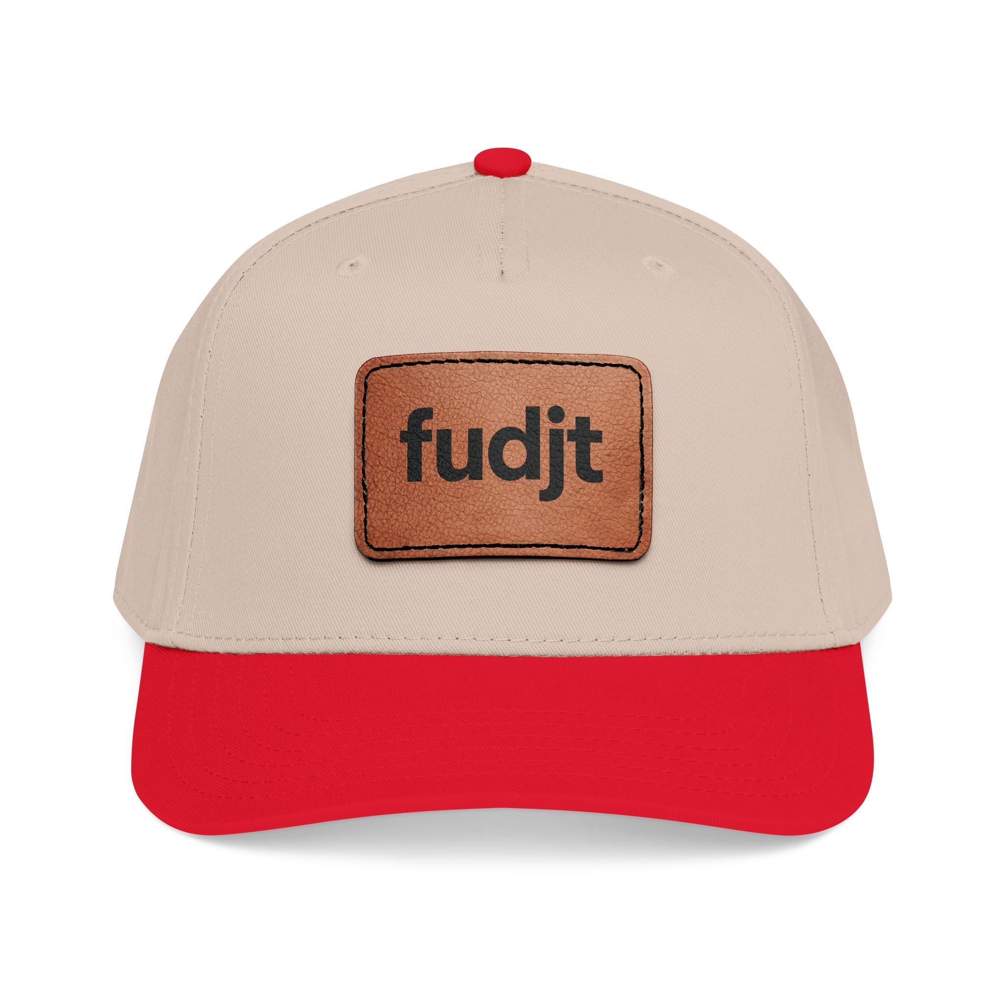 fudjt Leather Patch Baseball Cap — Mid Profile Trucker Hat | 30 Two-Tone Colors