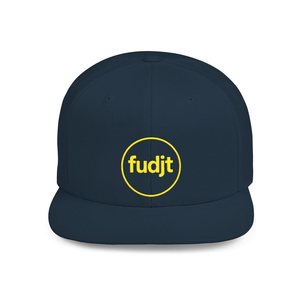 fudjt Circle Flat Bill Snapback Hat | Golden Yellow Embroidery |  14 Colors