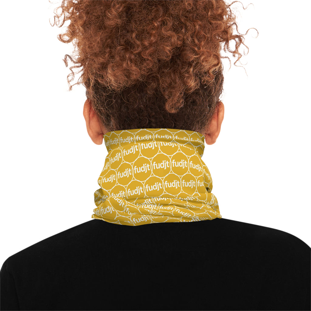 Yellow & White fudjt Unbroken Chain 1.25 Neck Gaiter