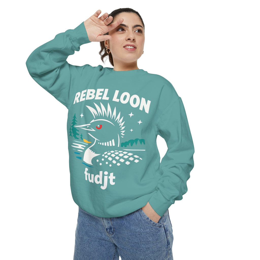 Rebel Loon fudjt Retro Wildlife Crewneck, Bold Pink Drip Backside | 14 Colors