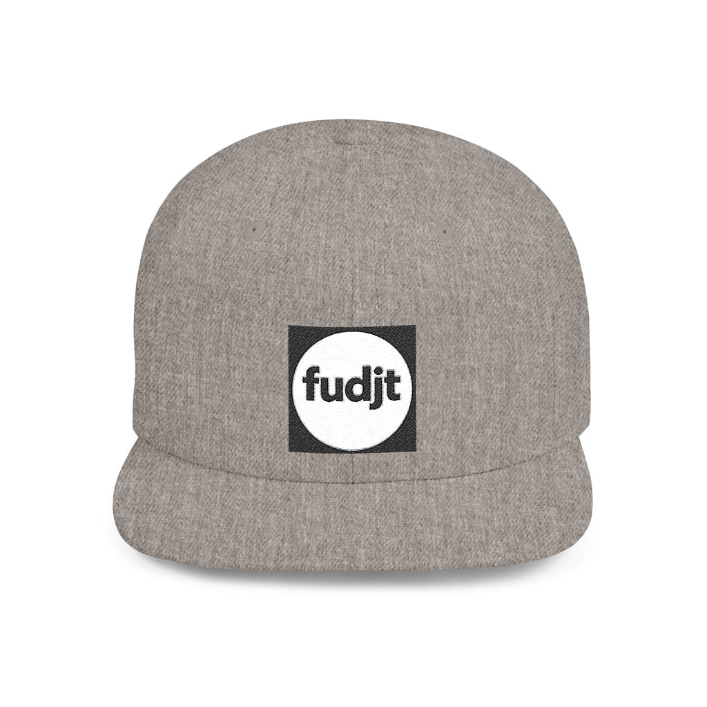 Black Square fudjt Circle Flat Bill Snapback Hat | Embroidered |  15 Colors