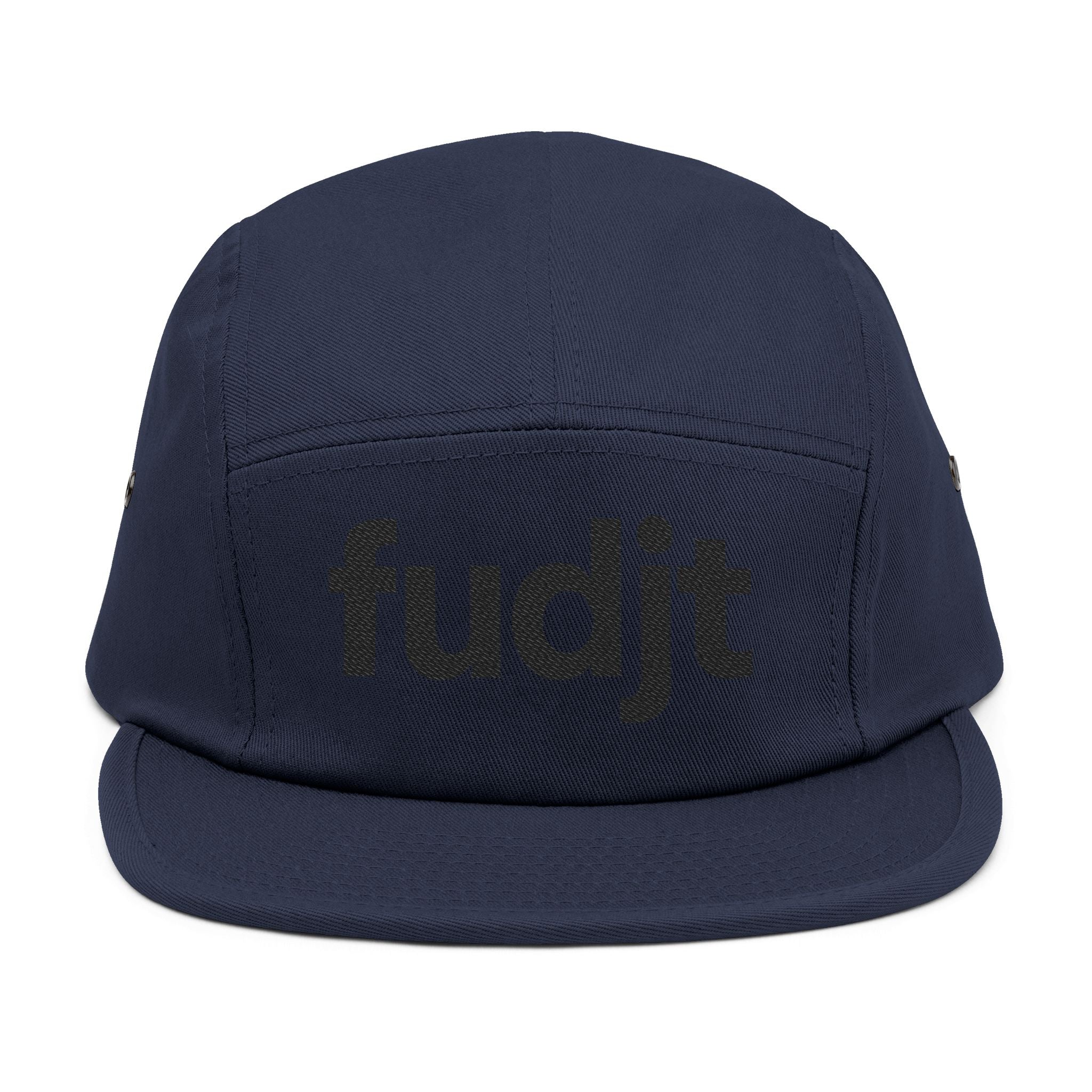 Embroidered 5 Panel Cap - Black fudjt Logo - 6 Colors