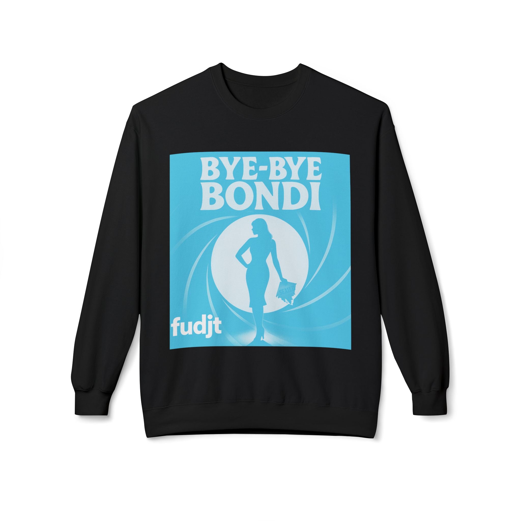 BYE-BYE BONDI | Blue Smoke Screen Retro fudjt Crewneck Sweatshirt | 14 Colors
