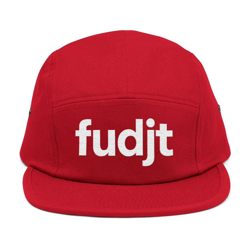 Embroidered 5 Panel Cap - White fudjt Logo - 7 Colors