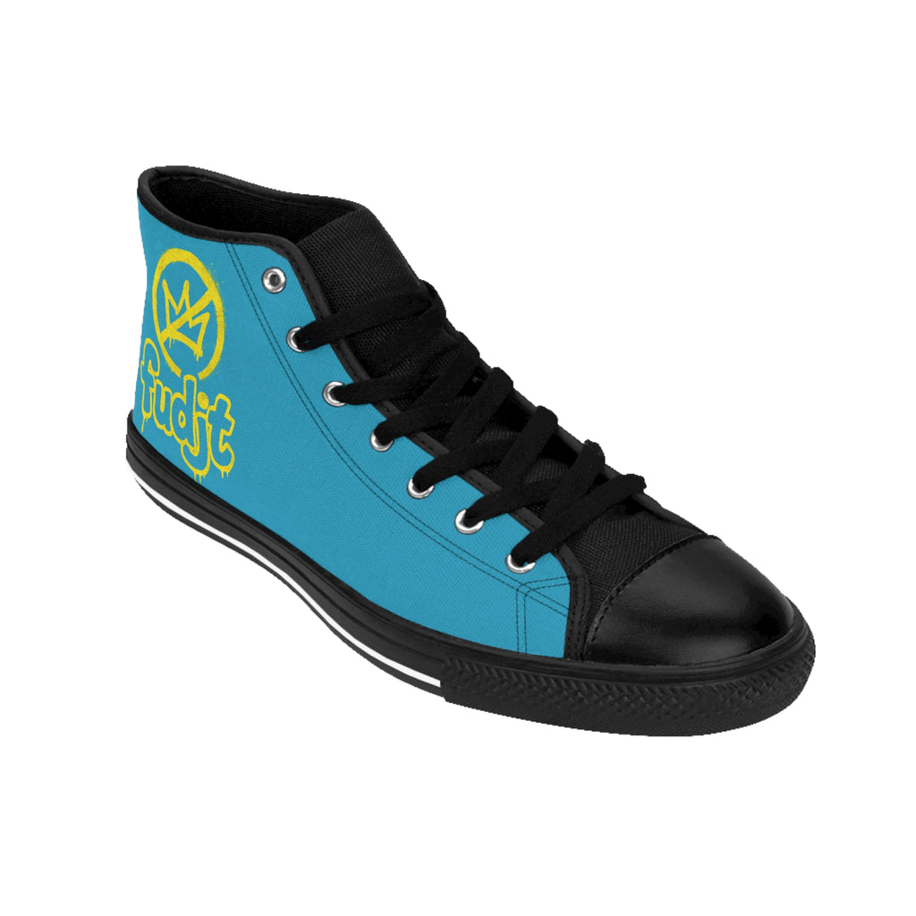 Turquoise Golden fudjt No Kings Street Style Sneakers | Men & Boys 3.75 High Top