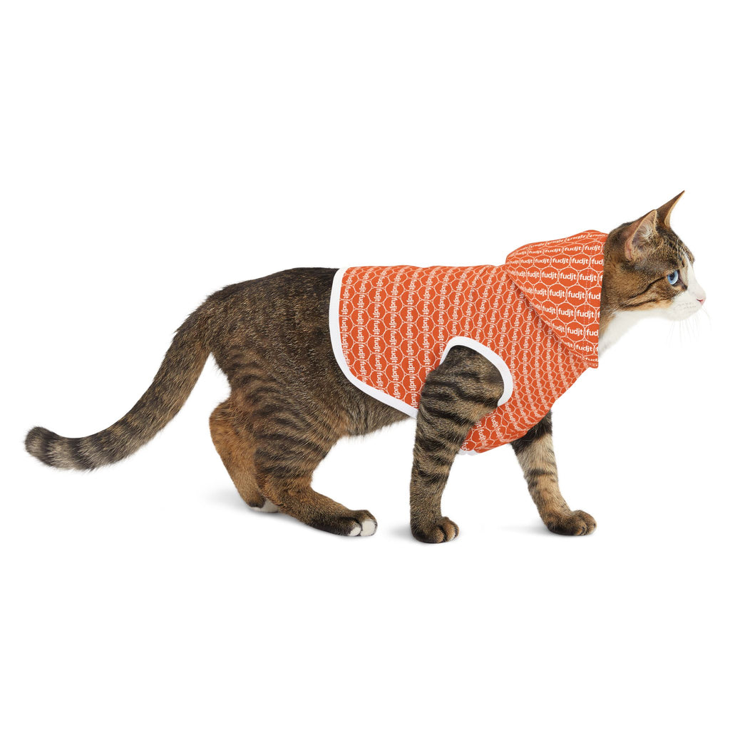 Orange fudjt Pet Hoodie | Unbroken Chain 1.25 | 7 Sizes