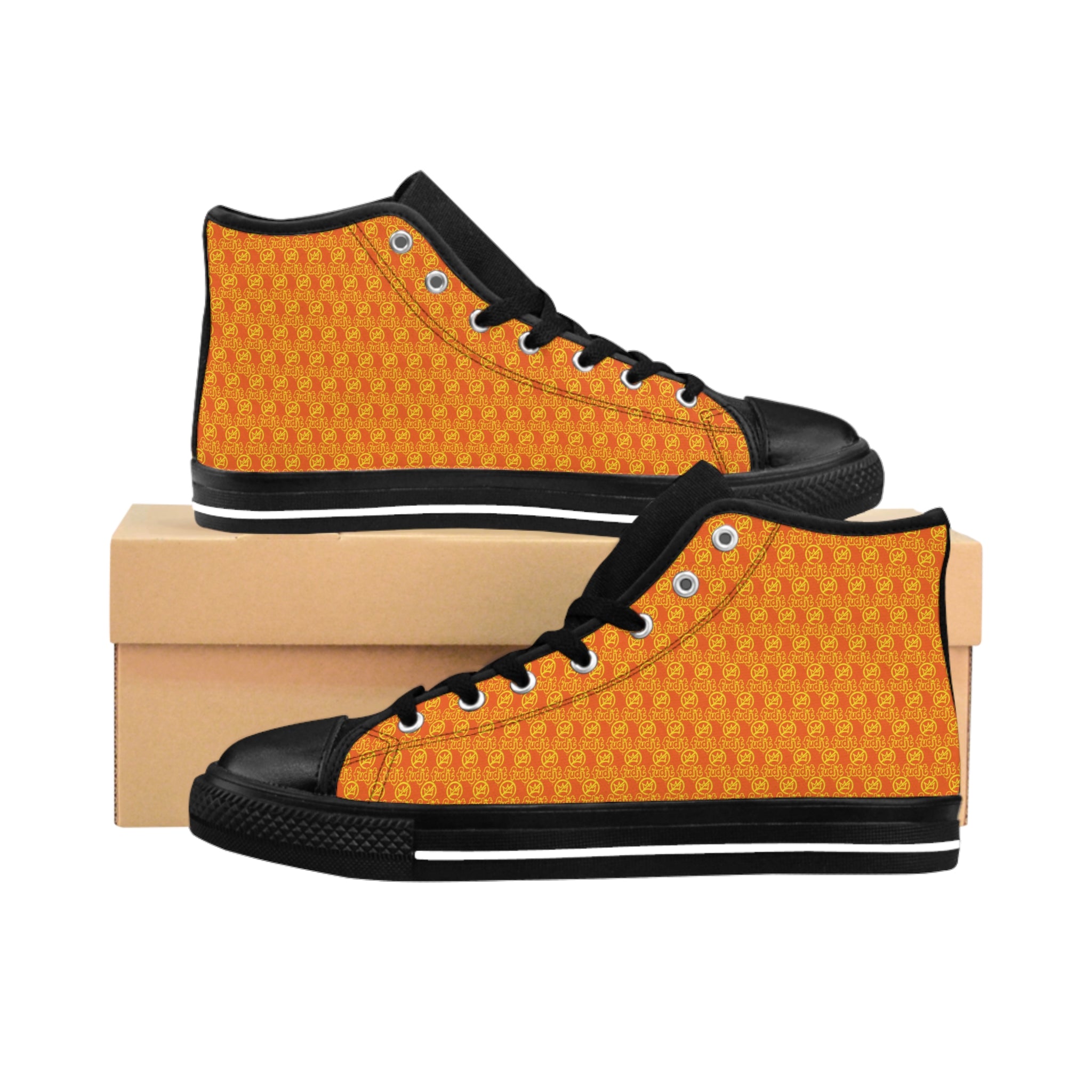 Orange Golden fudjt No Kings Street Style Sneakers | Men & Boys .5 High Top