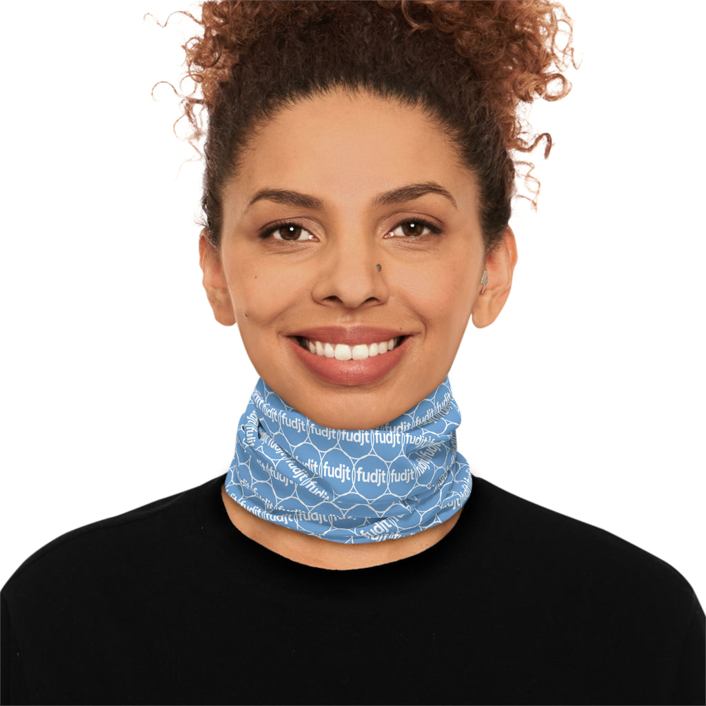 Light Blue & White fudjt Unbroken Chain 1.25 Neck Gaiter