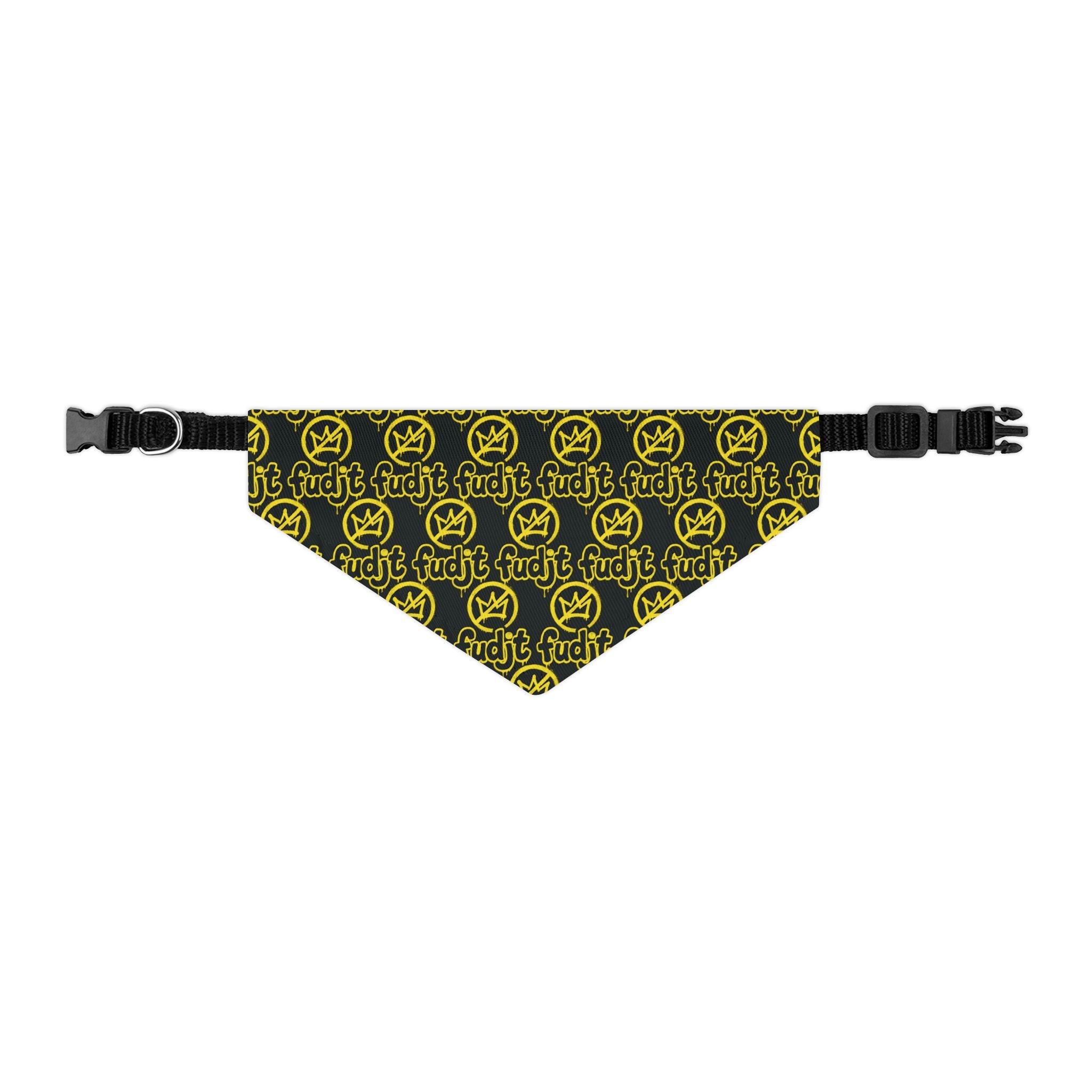 Black Golden fudjt No Kings 1.25 Bandana Collar for Dogs, Cats & More | 4 Sizes